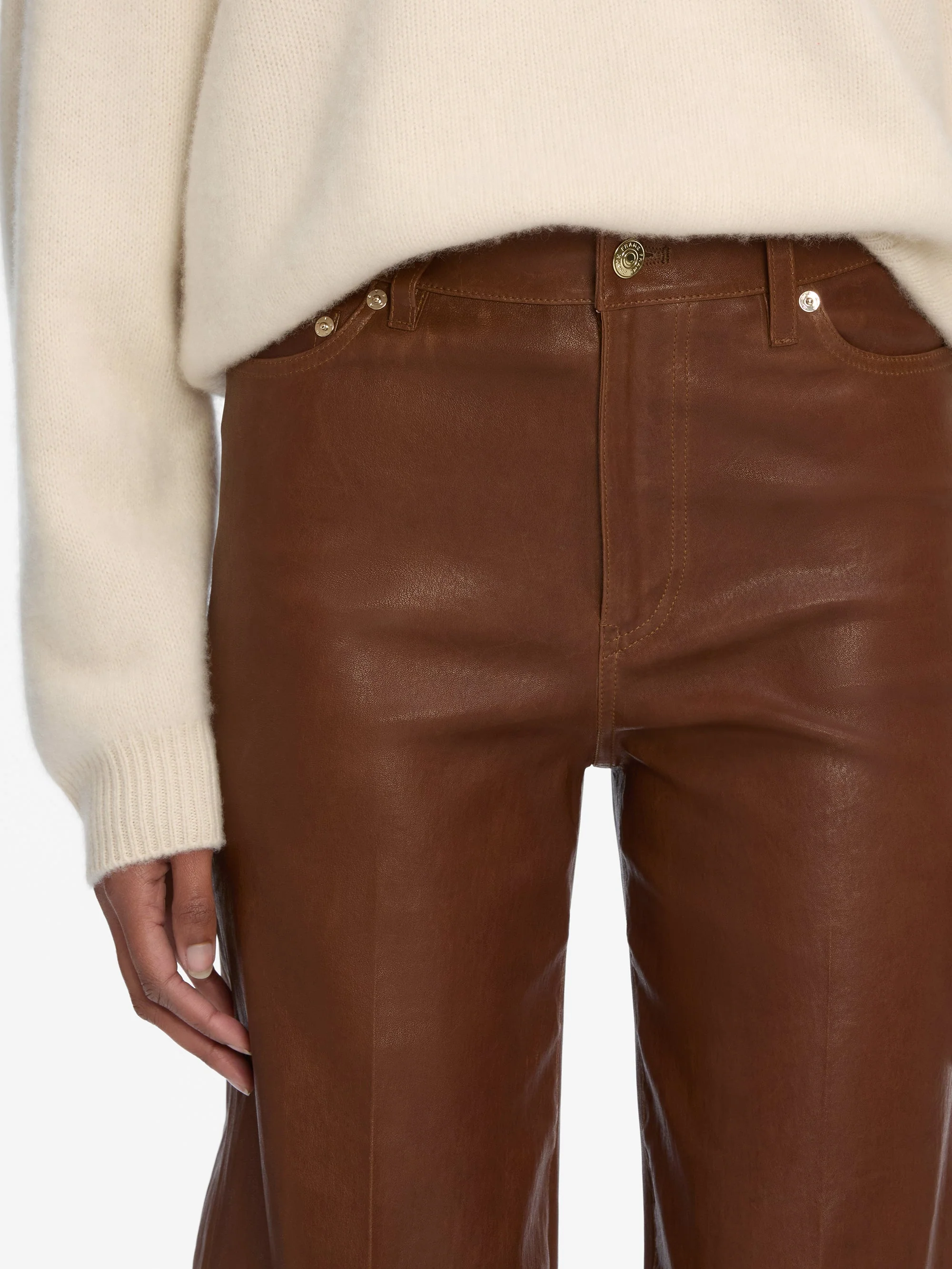FRAME - Le Slim Palazzo Leather - Image 4