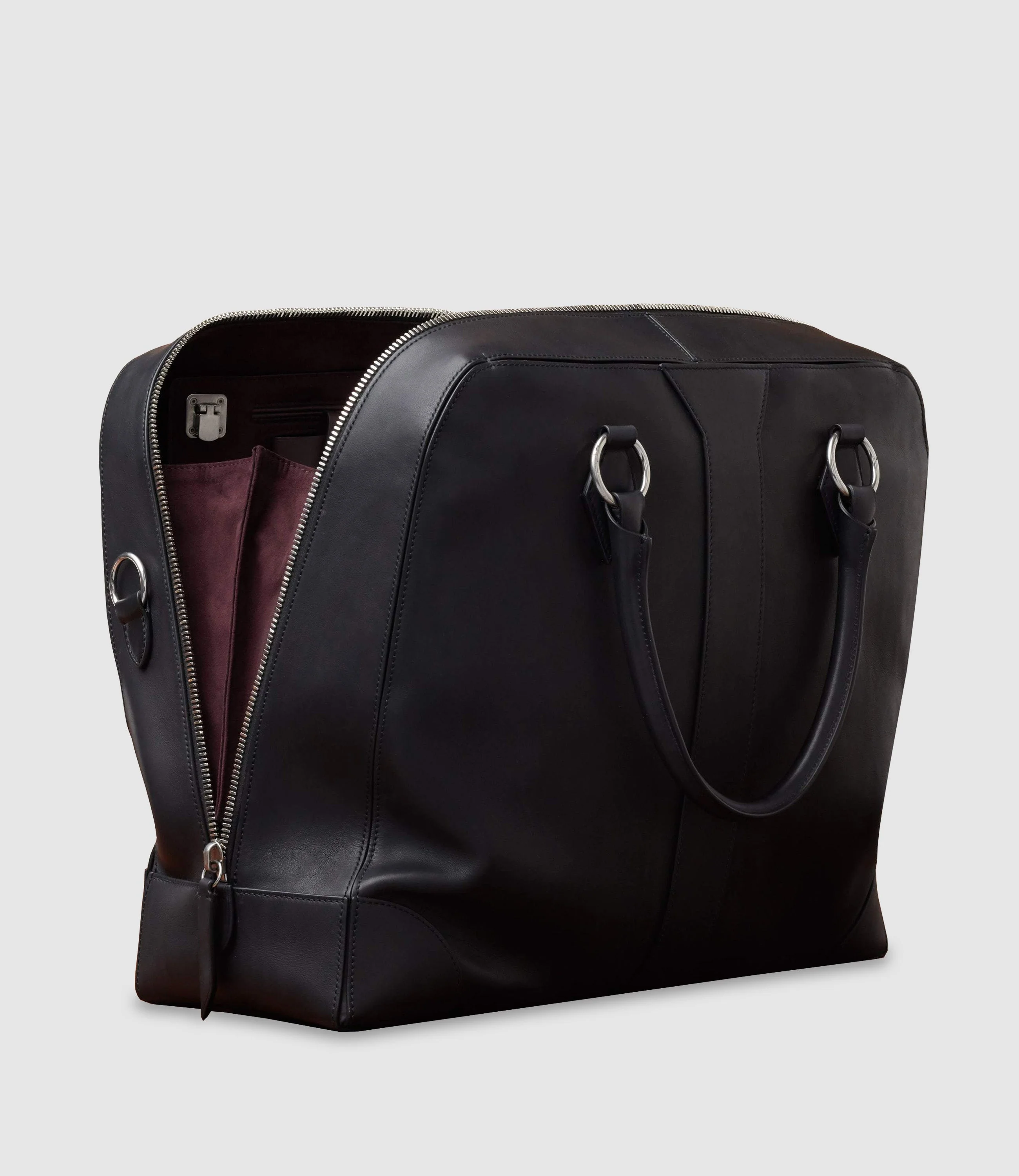 Metier - Le Voyage Two to Three Night Bag Natural Calfskin Matte Black - Image 3