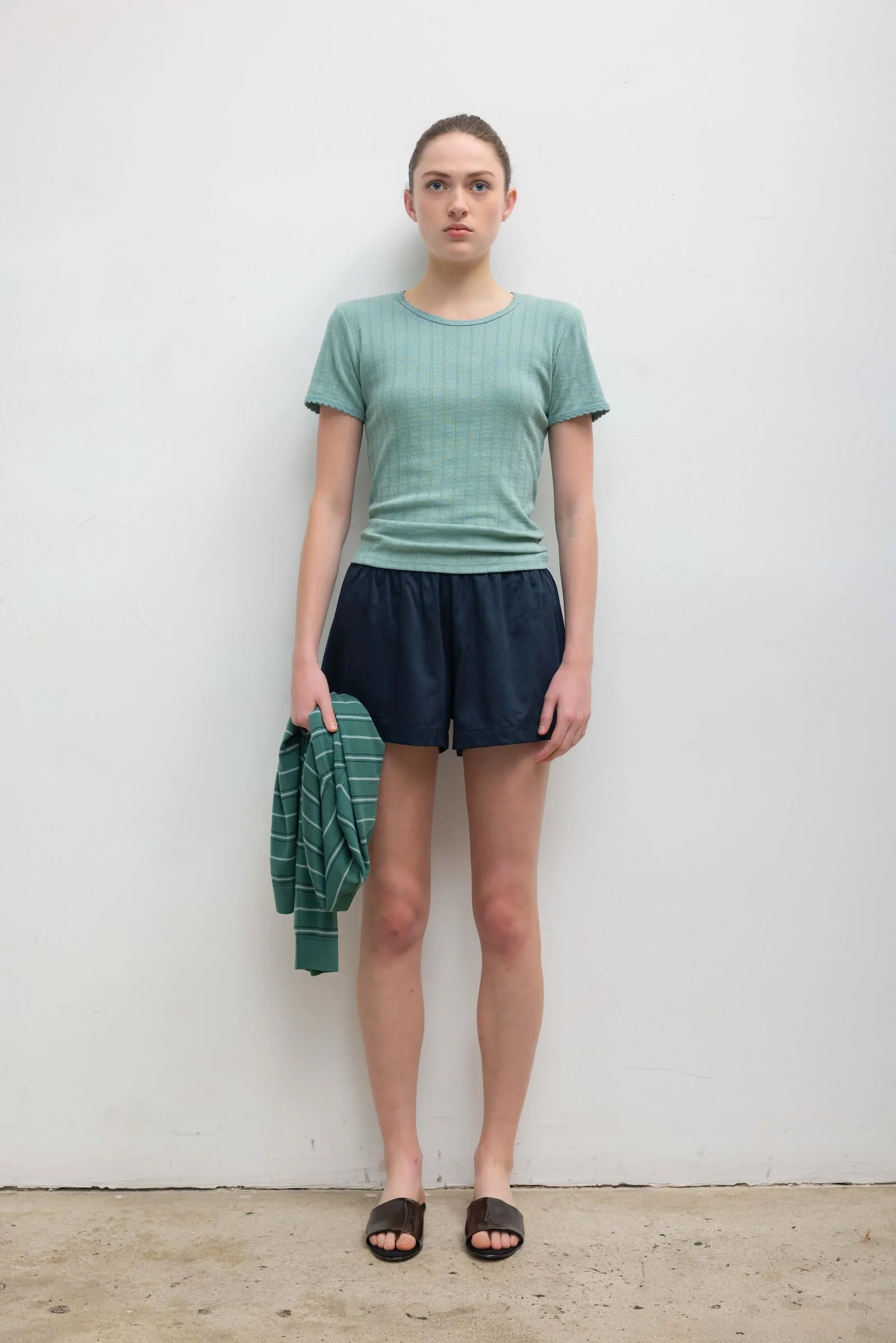 Leset - Pointelle Slim Fit Tee - Image 3