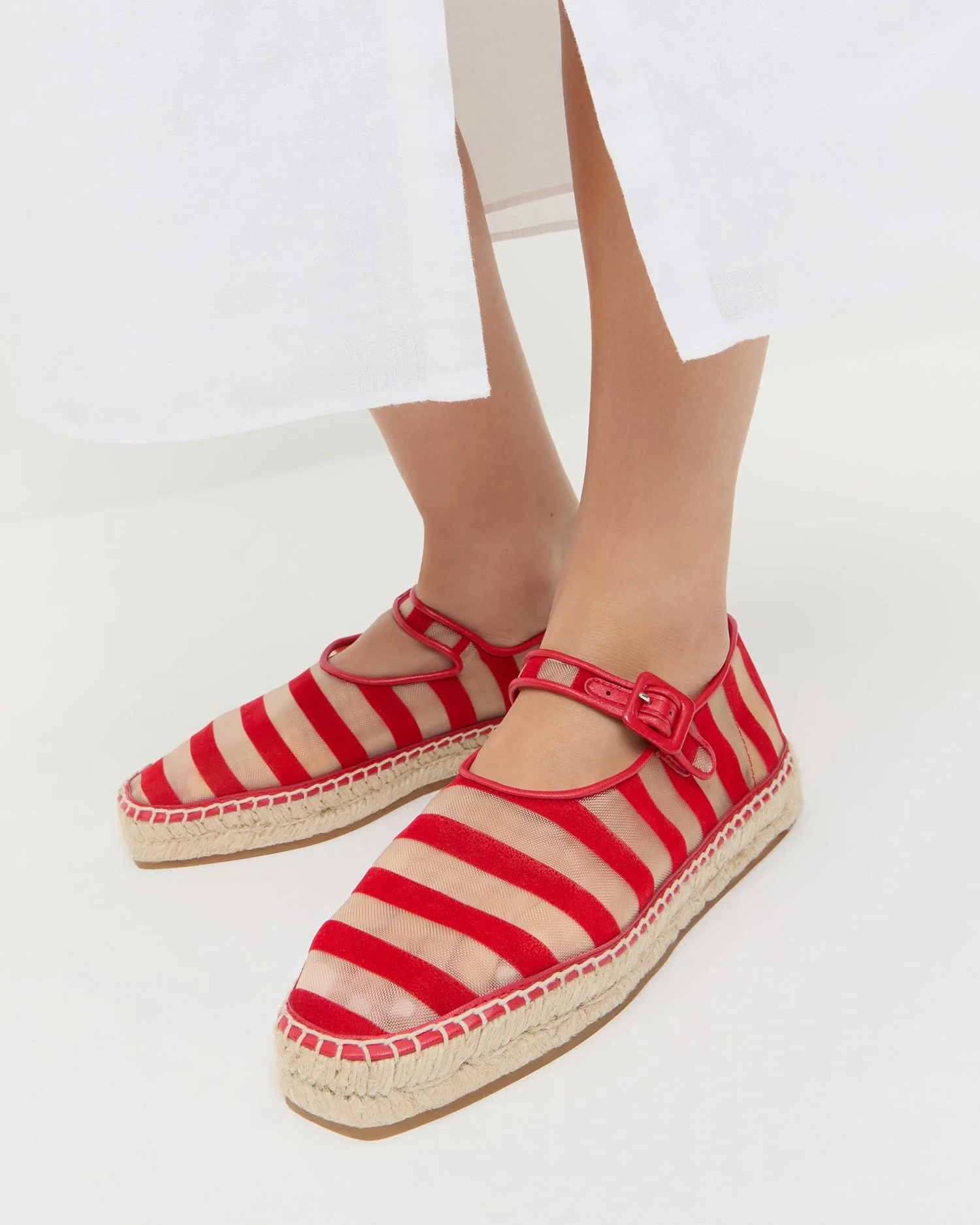 Loeffler Randall - Clover Red/Caramel Mesh Espadrille - Image 2