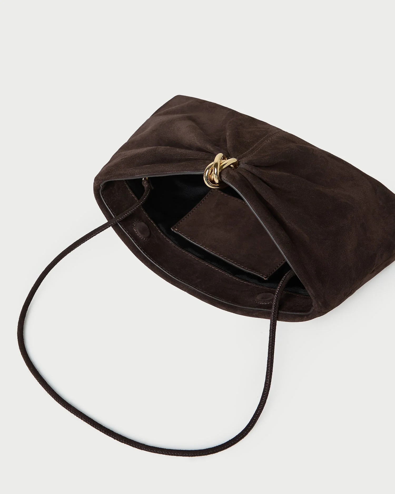 Loeffler Randall - Corrine Brown Suede Gathered Clutch - Image 4