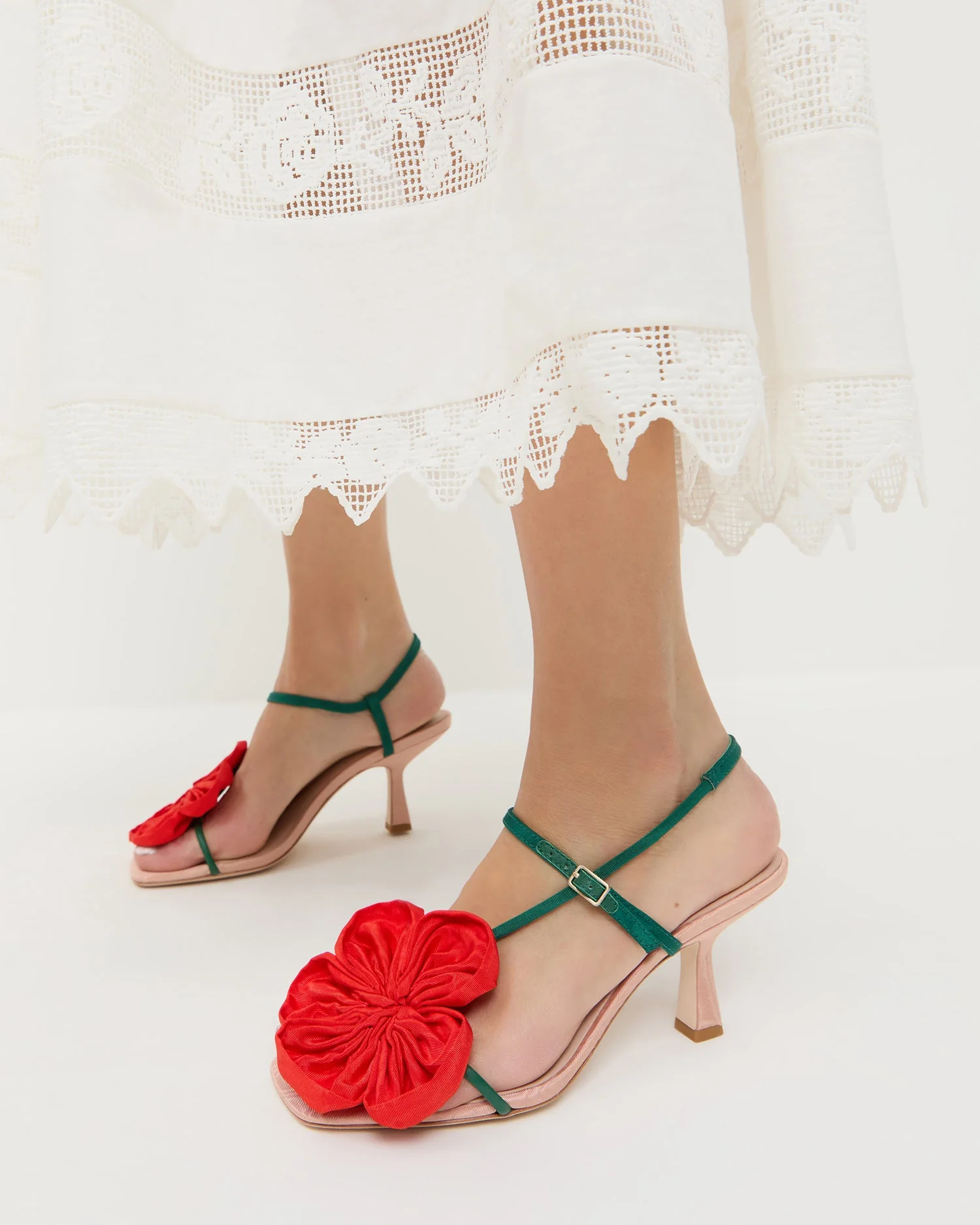 Loeffler Randall - Frank Red/Green Moiré Flower Sandal - Image 2