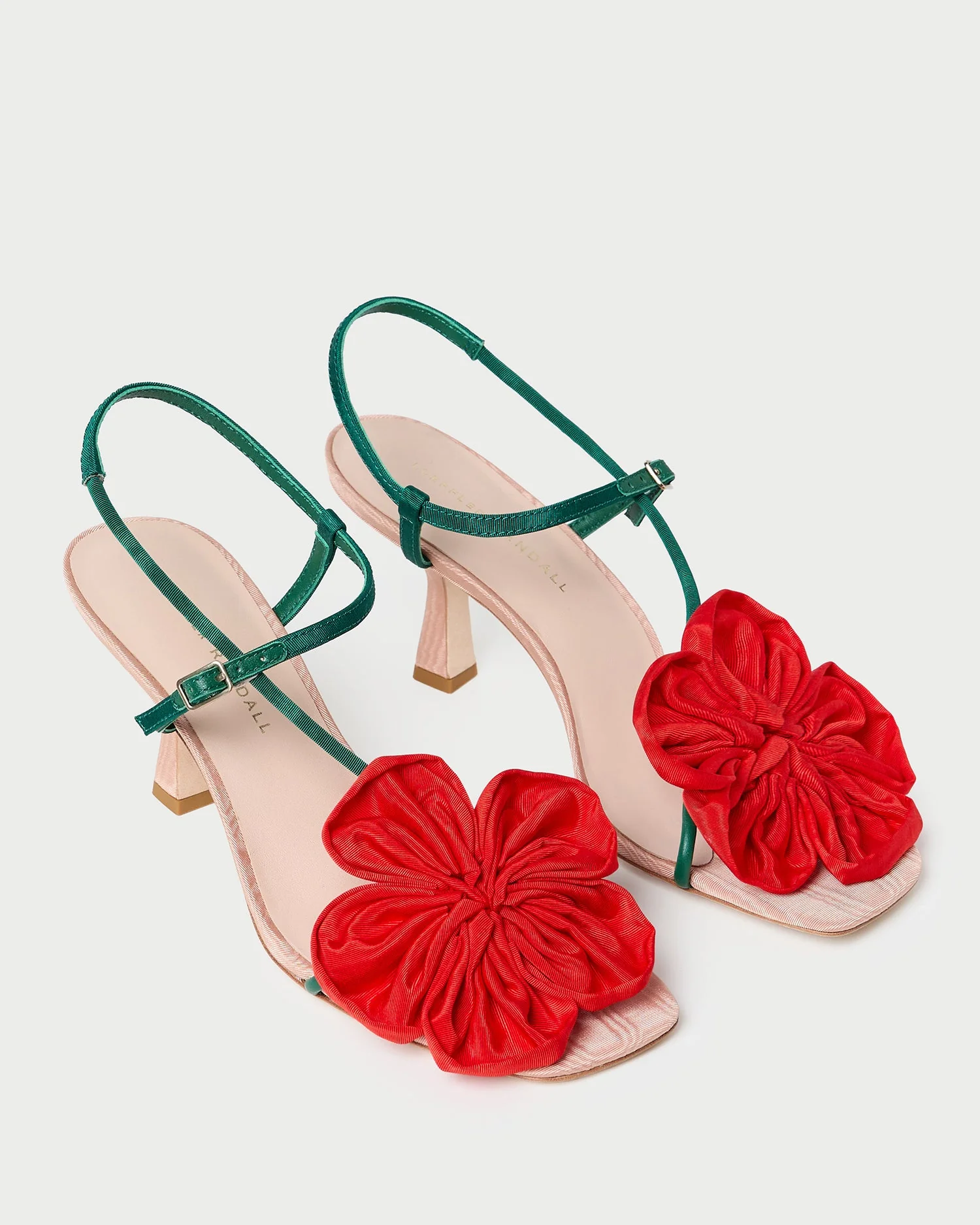 Loeffler Randall - Frank Red/Green Moiré Flower Sandal - Image 4