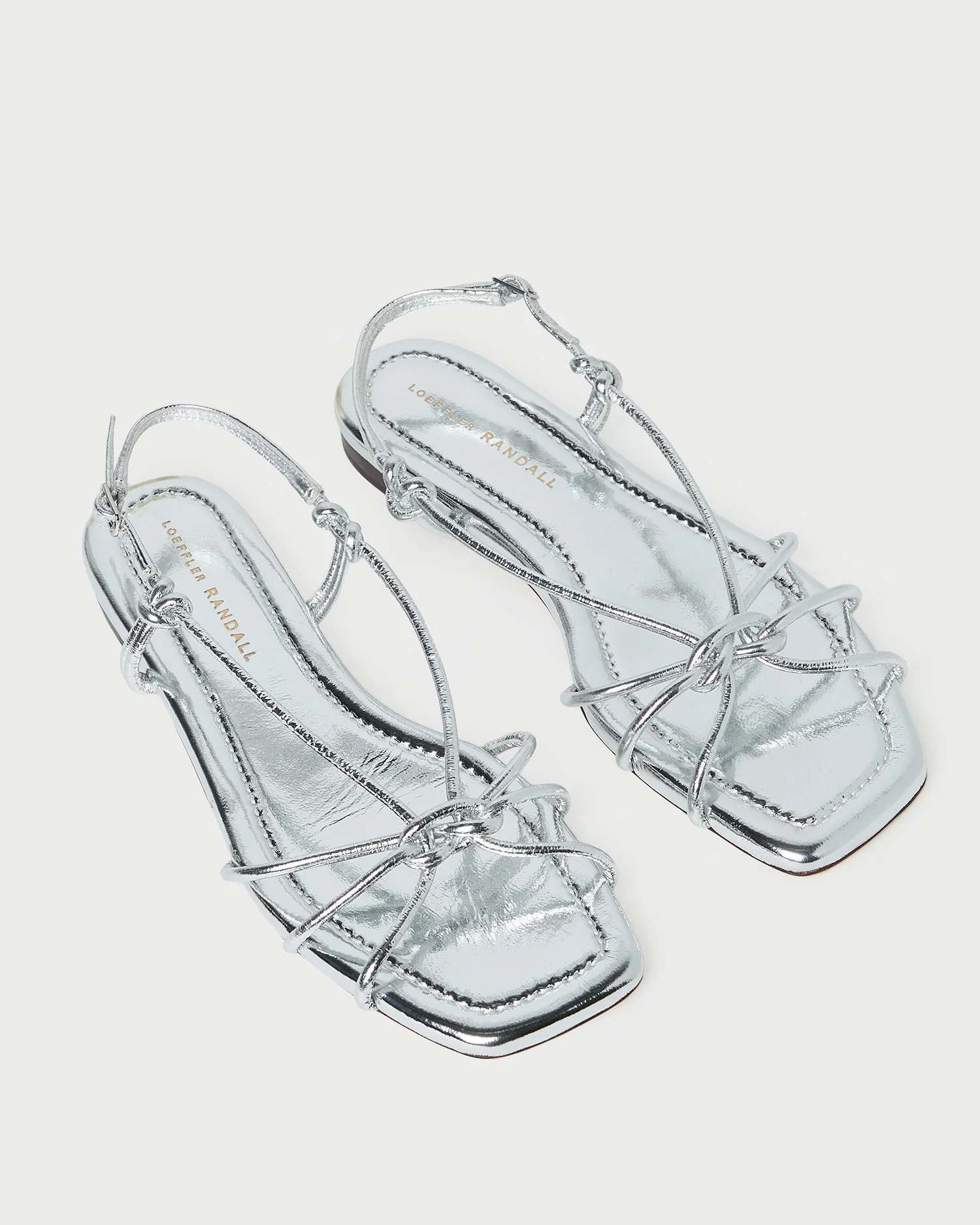 Loeffler Randall - Karly Silver Leather Strappy Sandal - Image 4