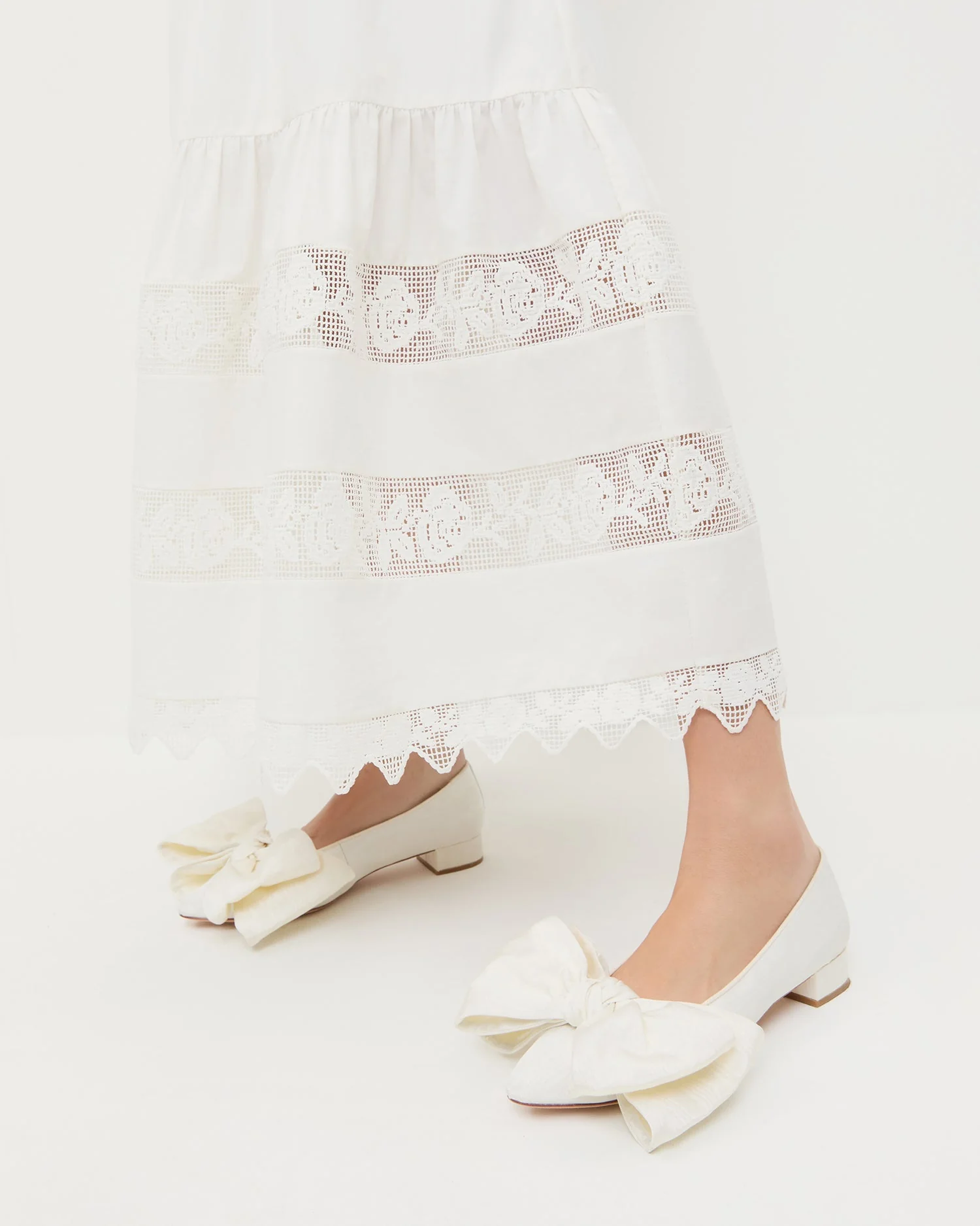 Loeffler Randall - Noa Cream Moiré Bow Flat - Image 2