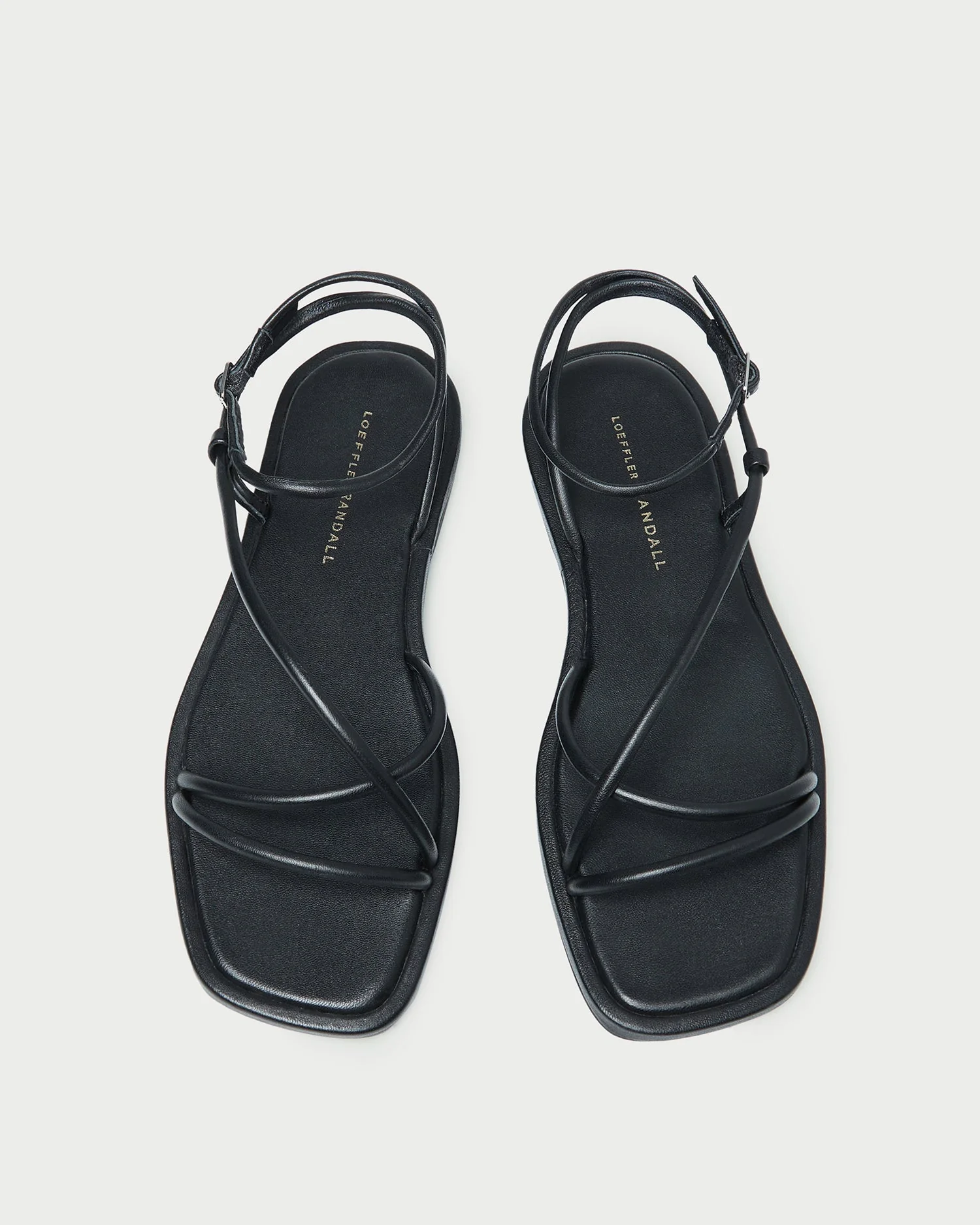 Loeffler Randall - Noor Black Leather Flat Sandal