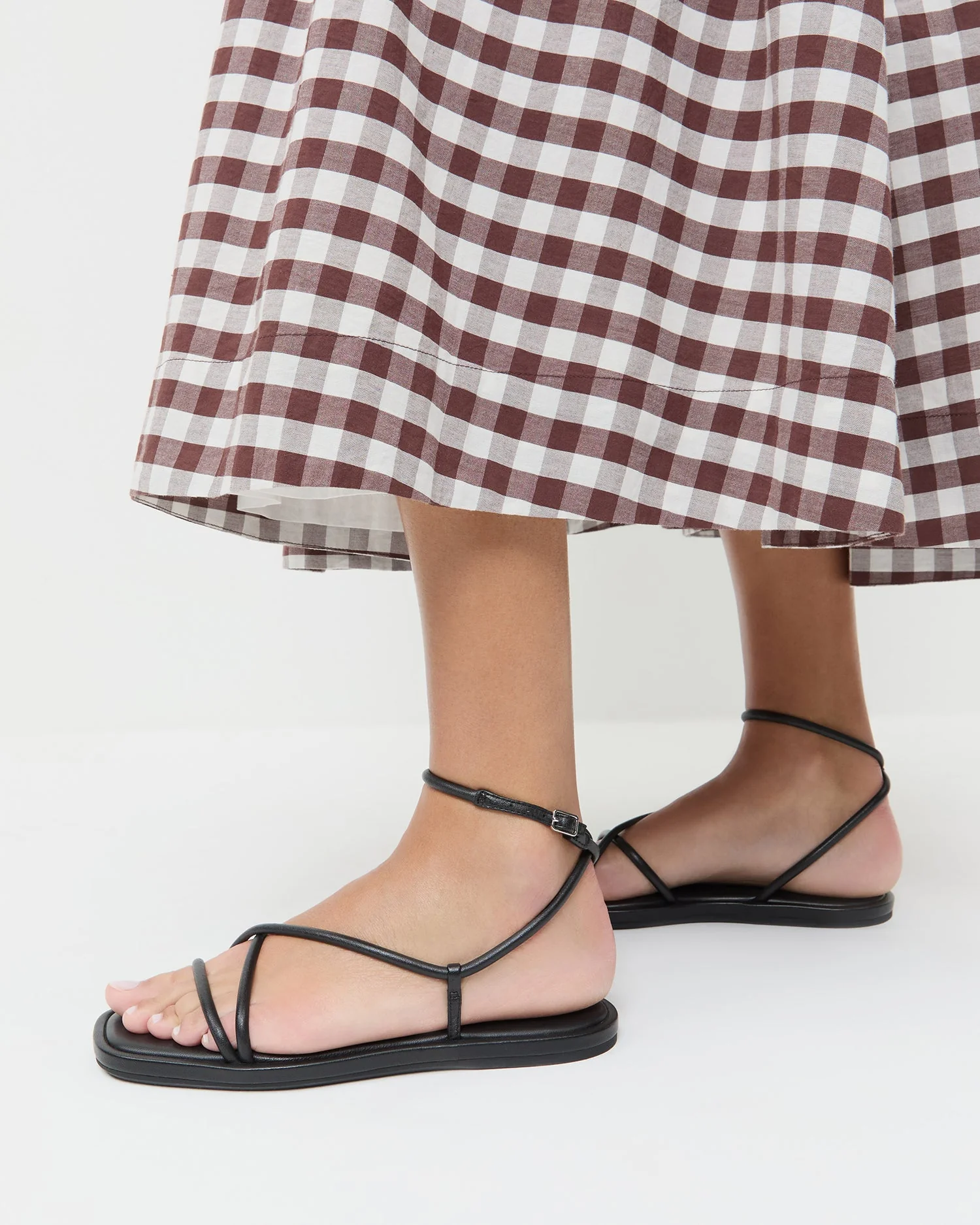 Loeffler Randall - Noor Black Leather Flat Sandal - Image 2