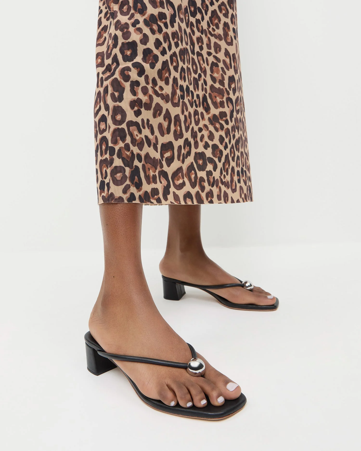 Loeffler Randall - Odessa Black Leather Heeled Sandal - Image 2