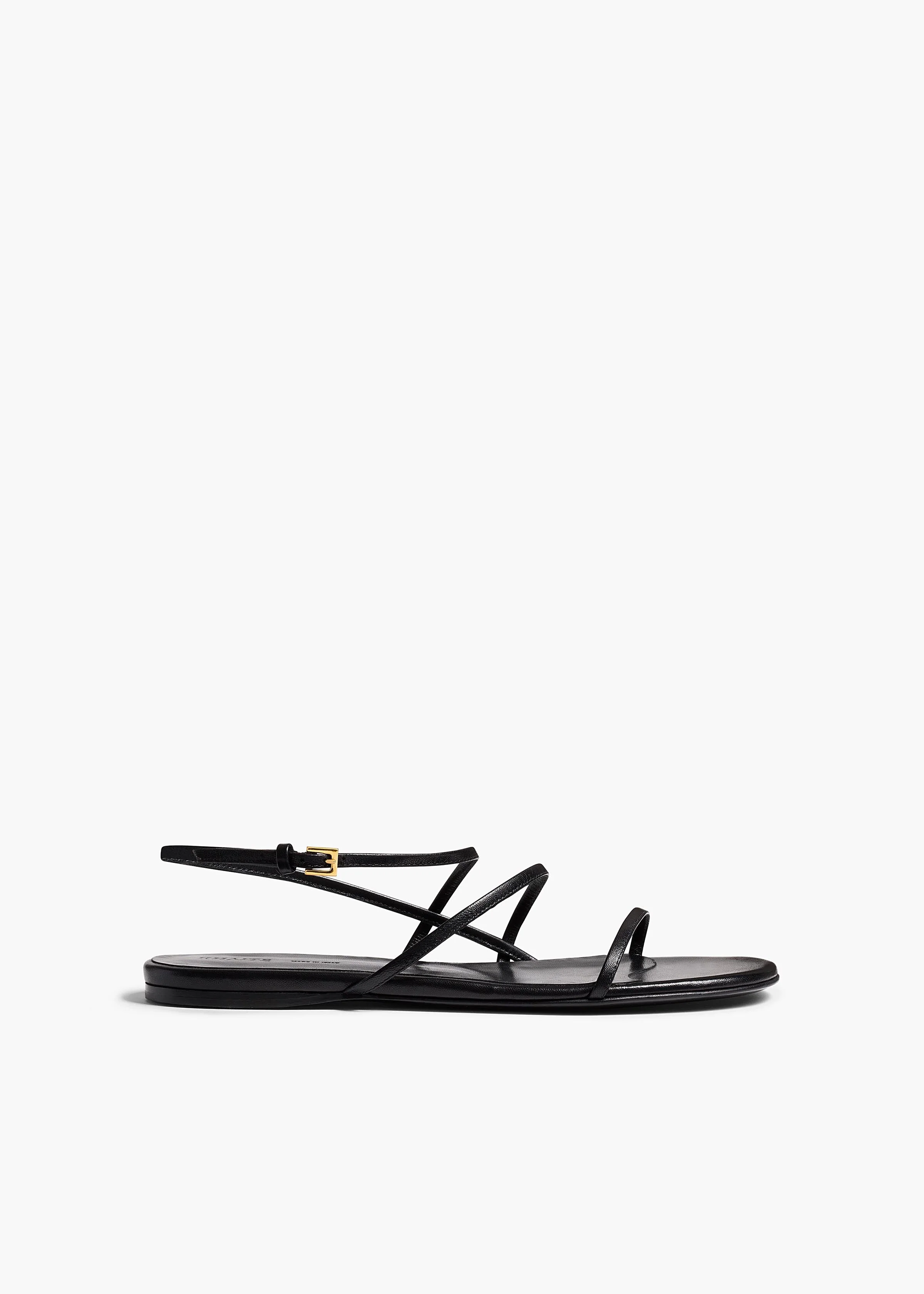 Khaite - Loop Flat Sandal in Black Leather - Image 6