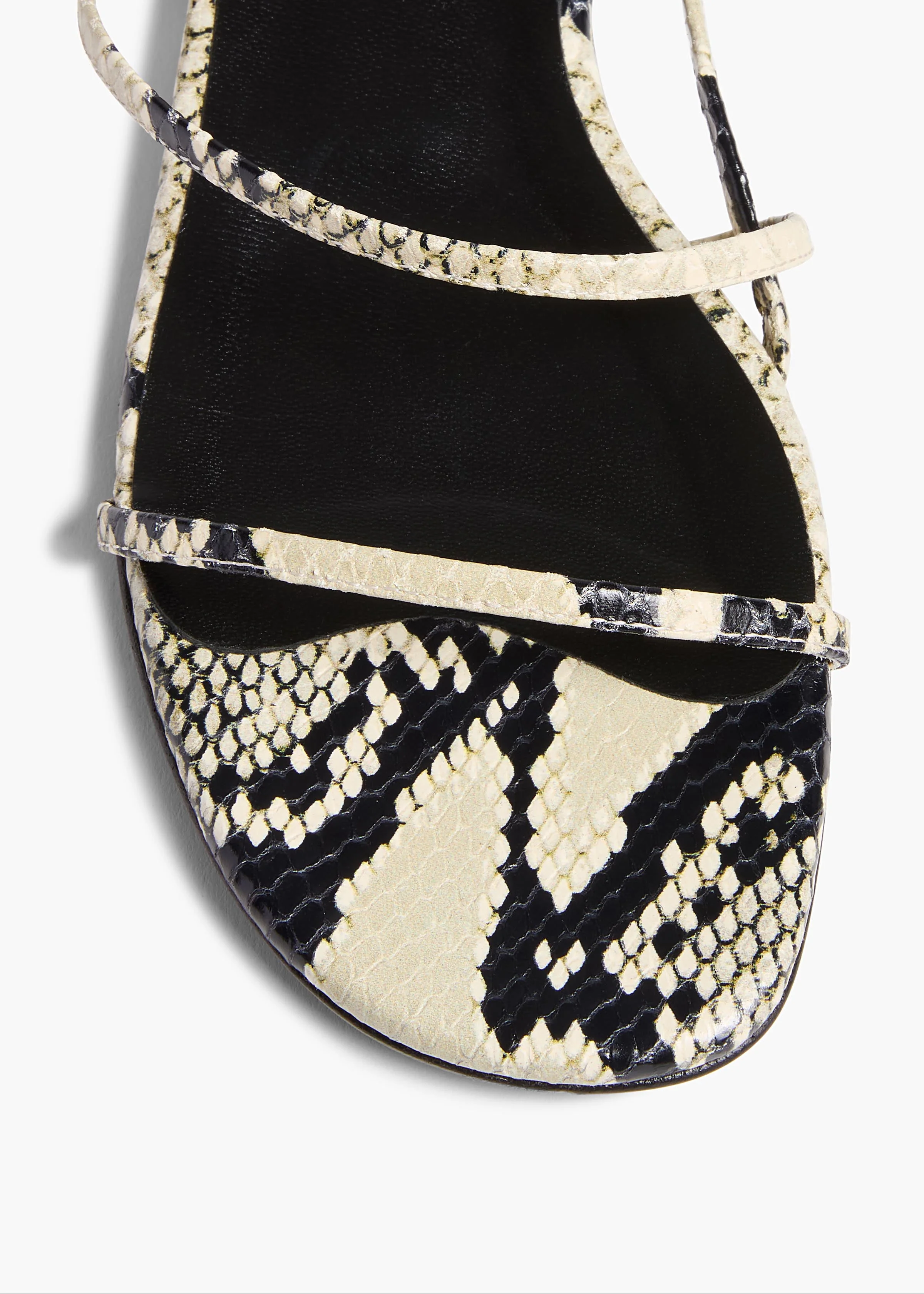 Khaite - Loop Flat Sandal in Natural Python - Embossed Leather - Image 3