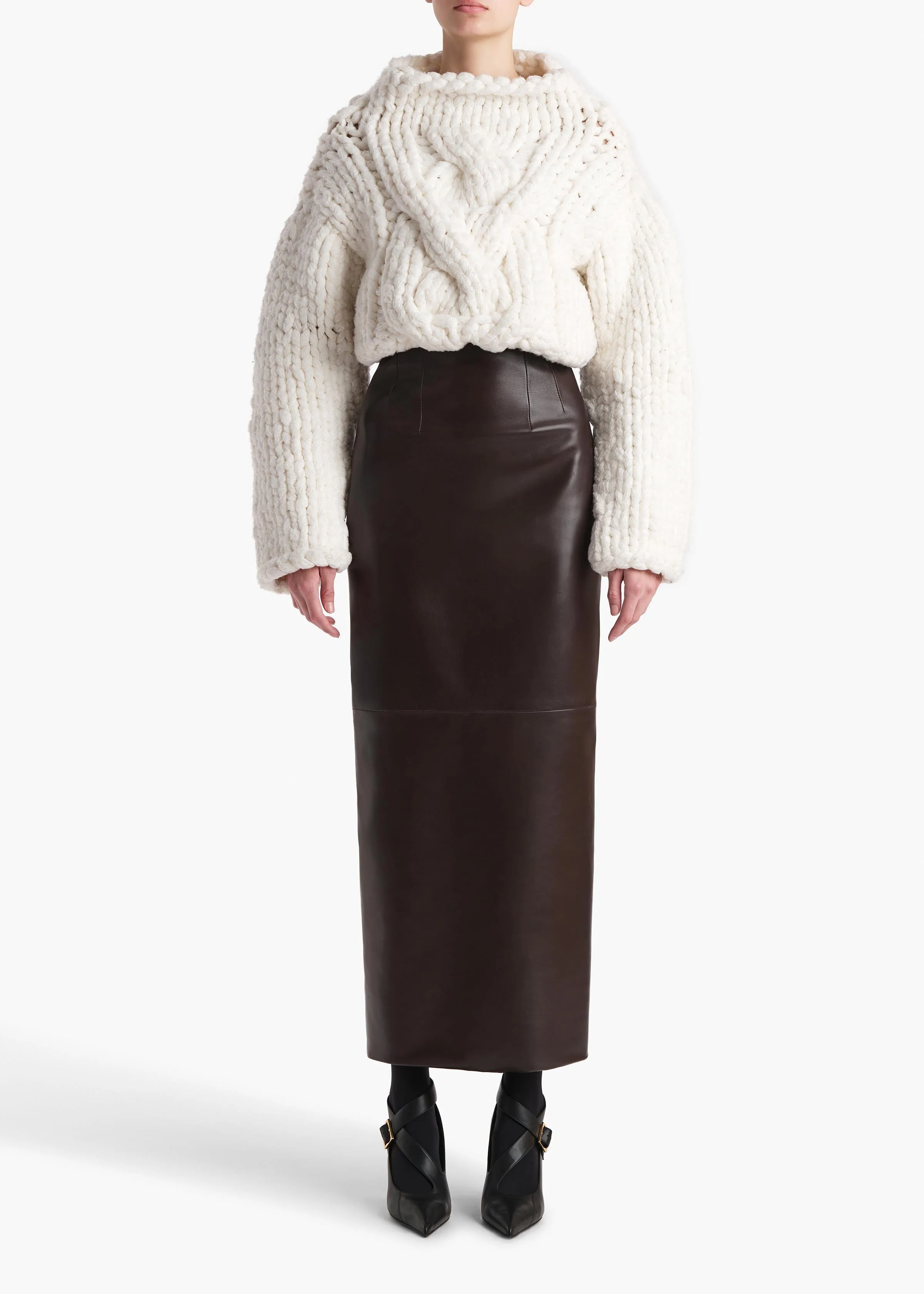 Khaite - Loxley Skirt in Mud Leather - Image 9