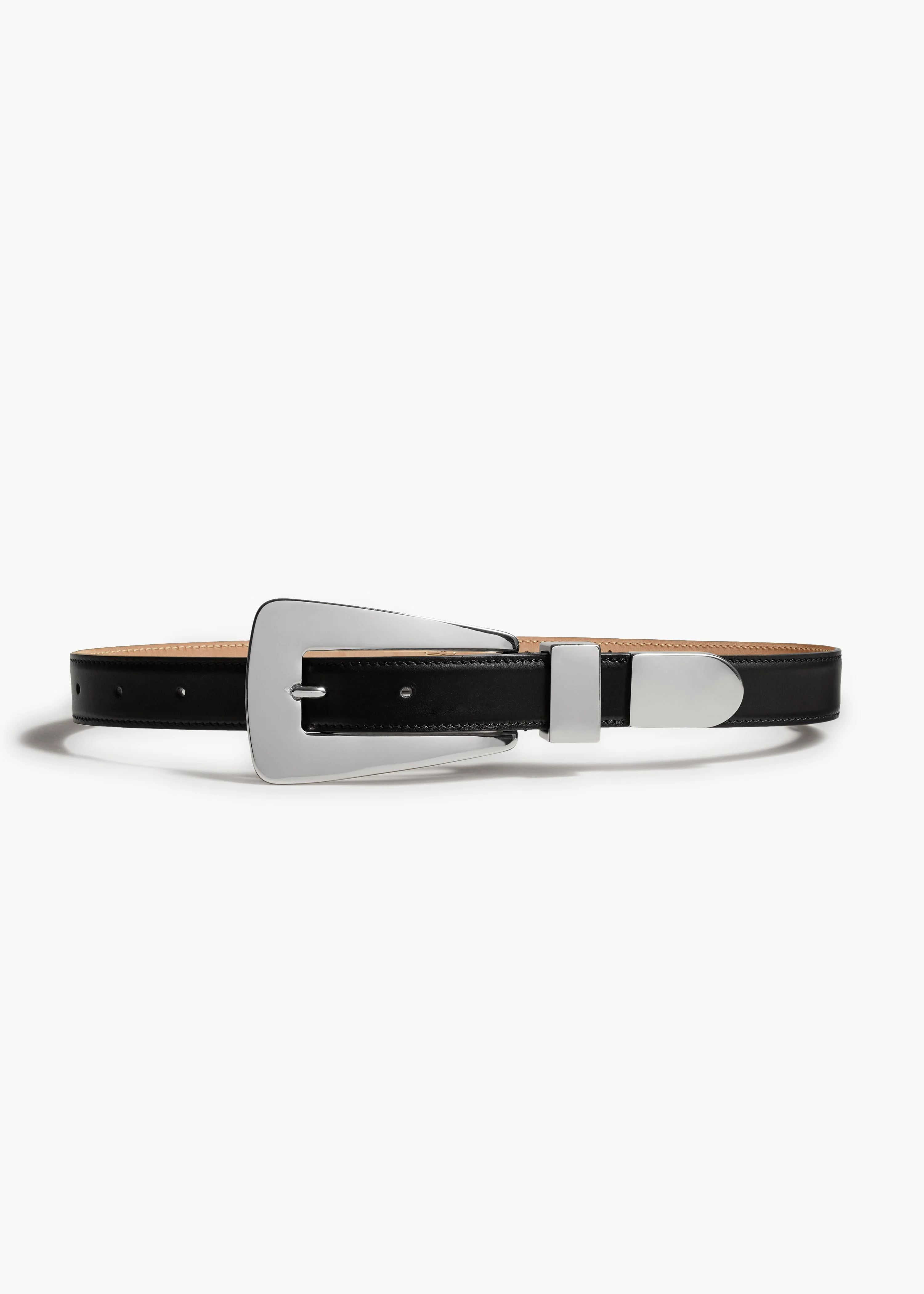 Khaite - Lucca Belt in Black Leather with Silver - Image 6