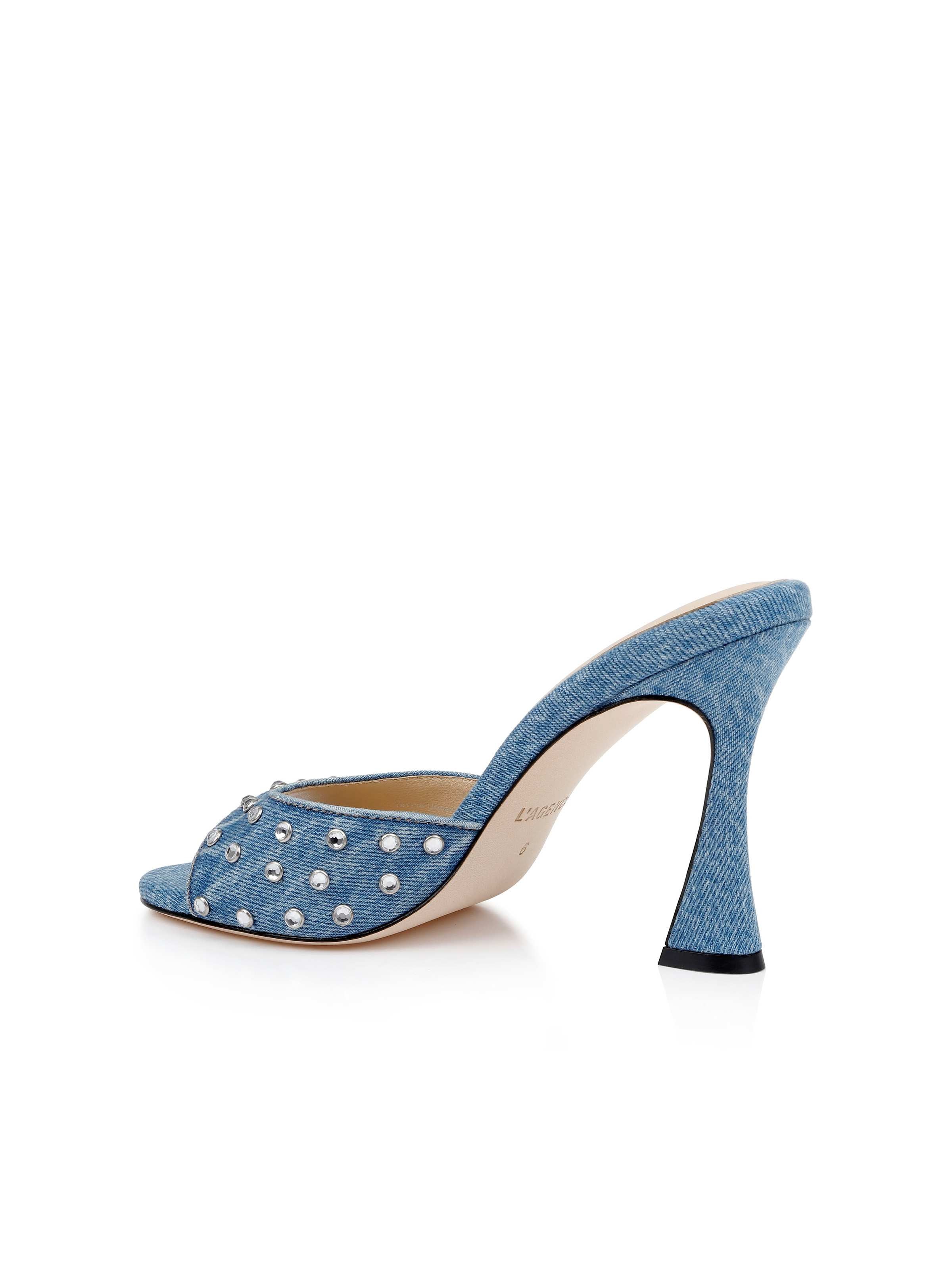 L'AGENCE - Lucienne Embellished Denim Mule - Image 7