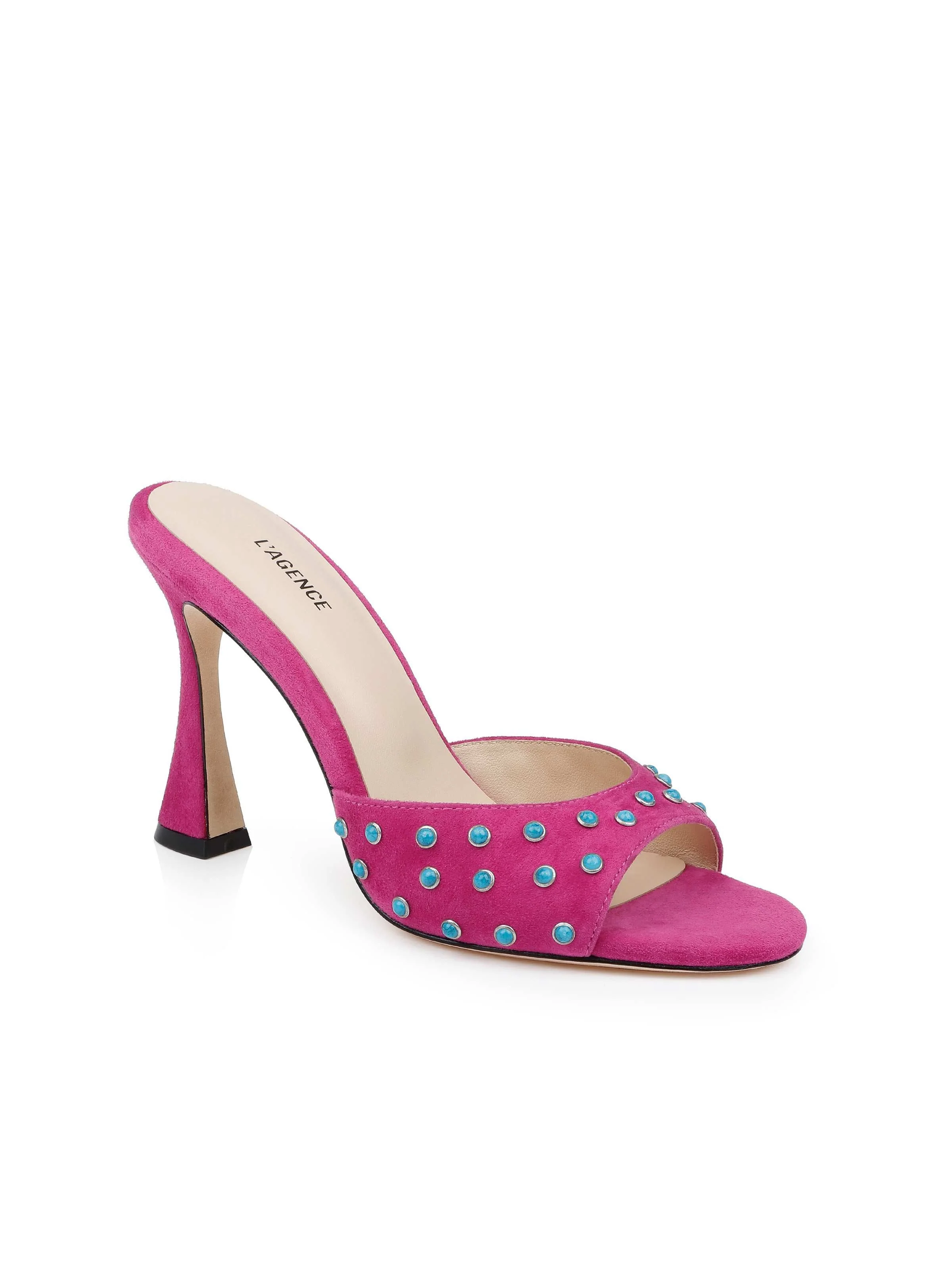 L'AGENCE - Lucienne Embellished Suede Mule - Image 6