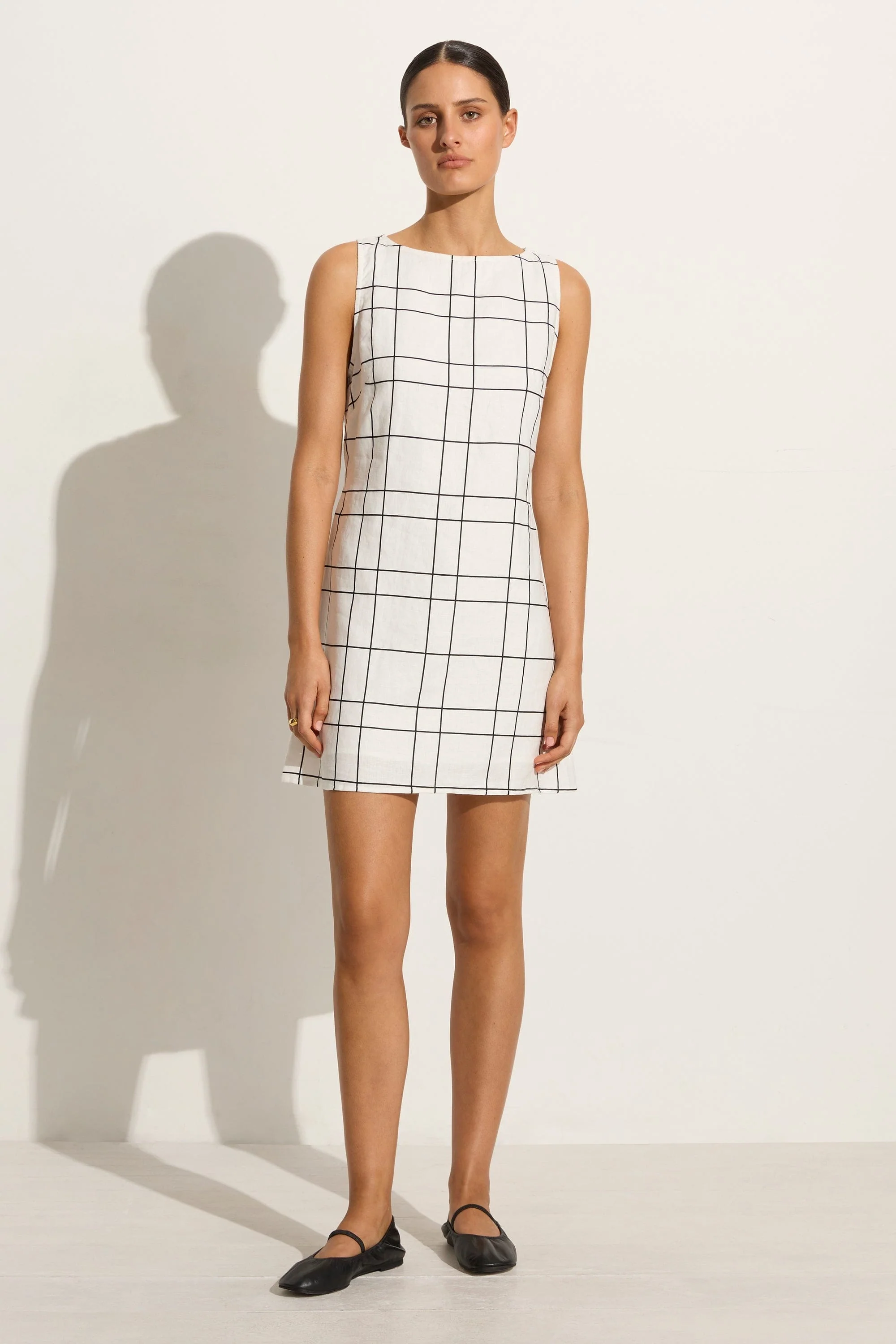 Faithfull - Lui Mini Dress Letizia Check White - Final Sale
