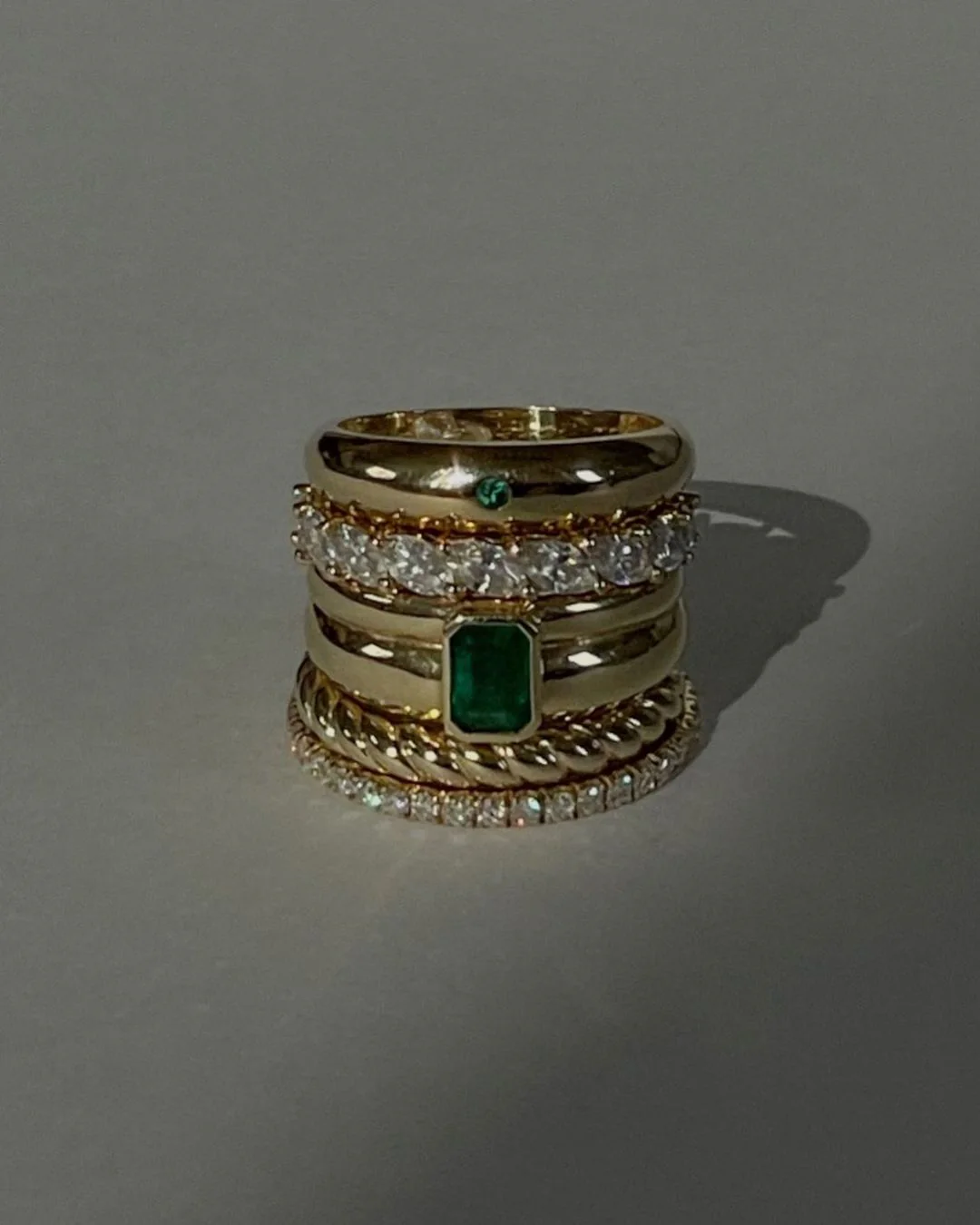 Kinn - Luna Layered Ring Emerald - Image 5