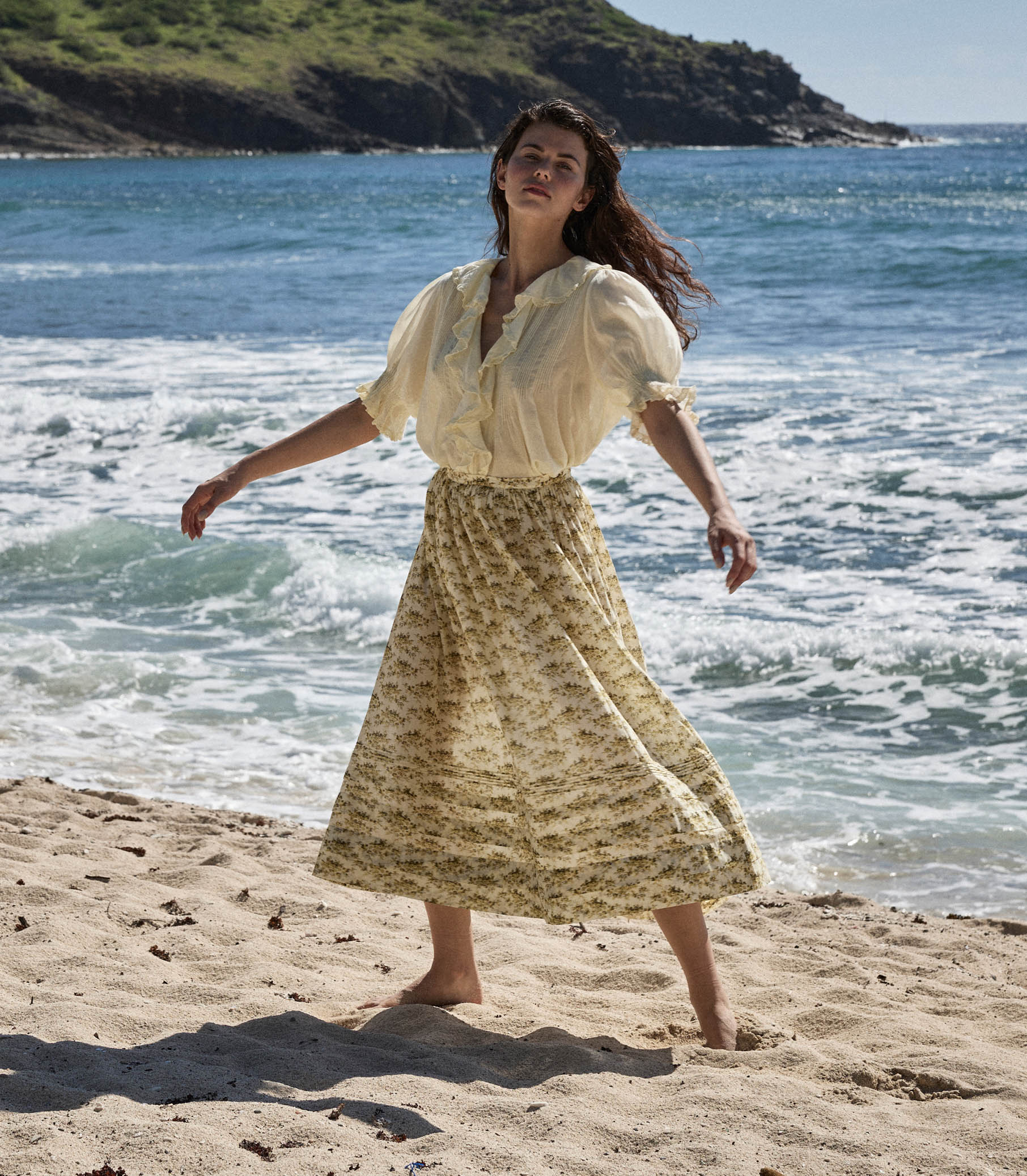 DÔEN - MARCIE SKIRT -- CITRON ROSIER FLORAL - Image 4