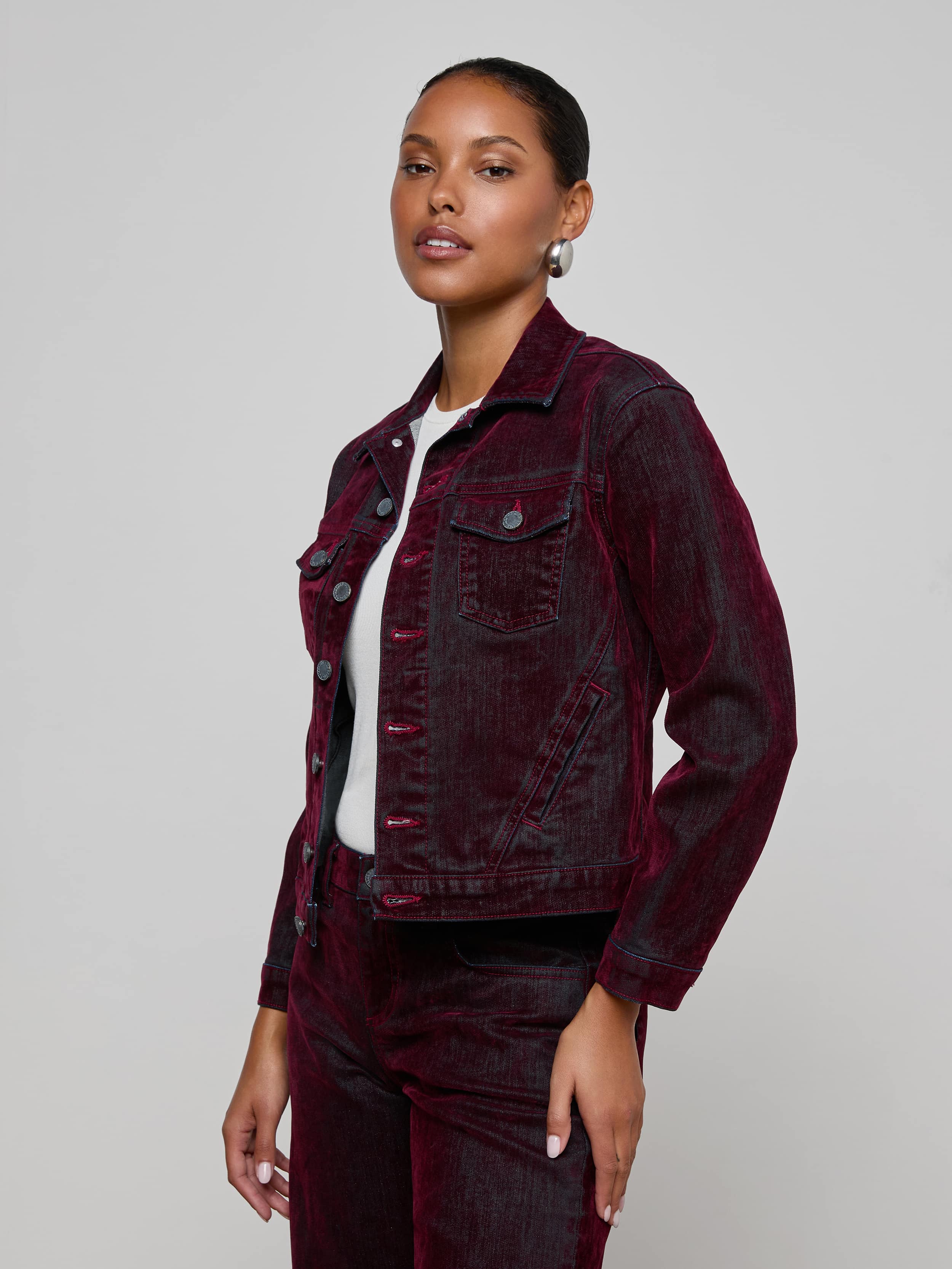 L'AGENCE - Maven Flocked Jean Jacket - Image 8
