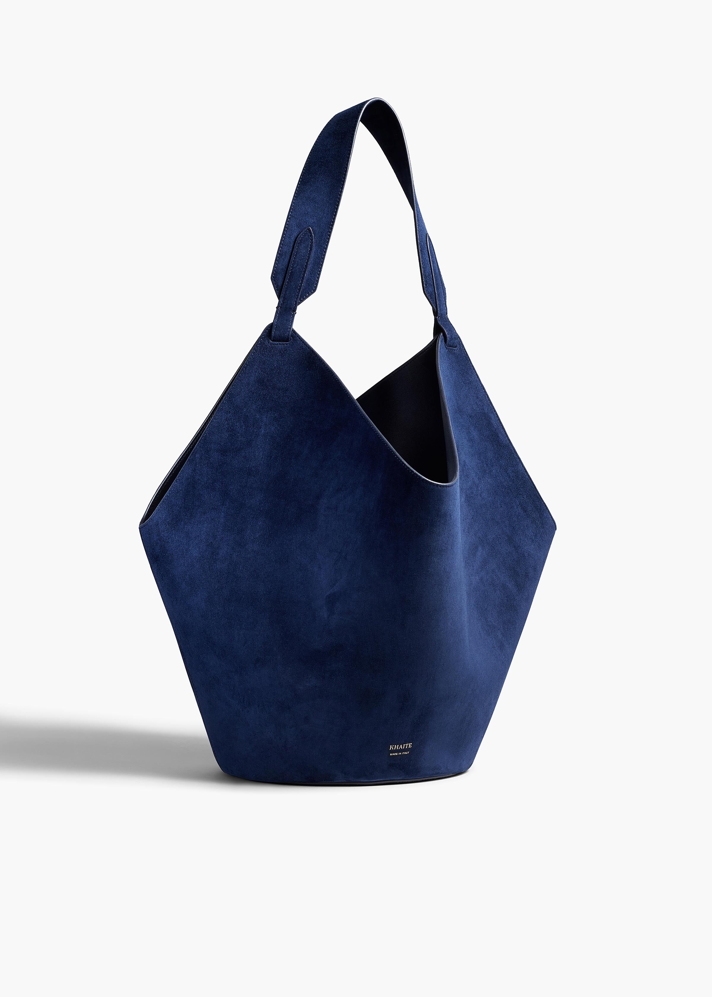 Khaite - Medium Lotus Tote in Midnight Suede - Image 11