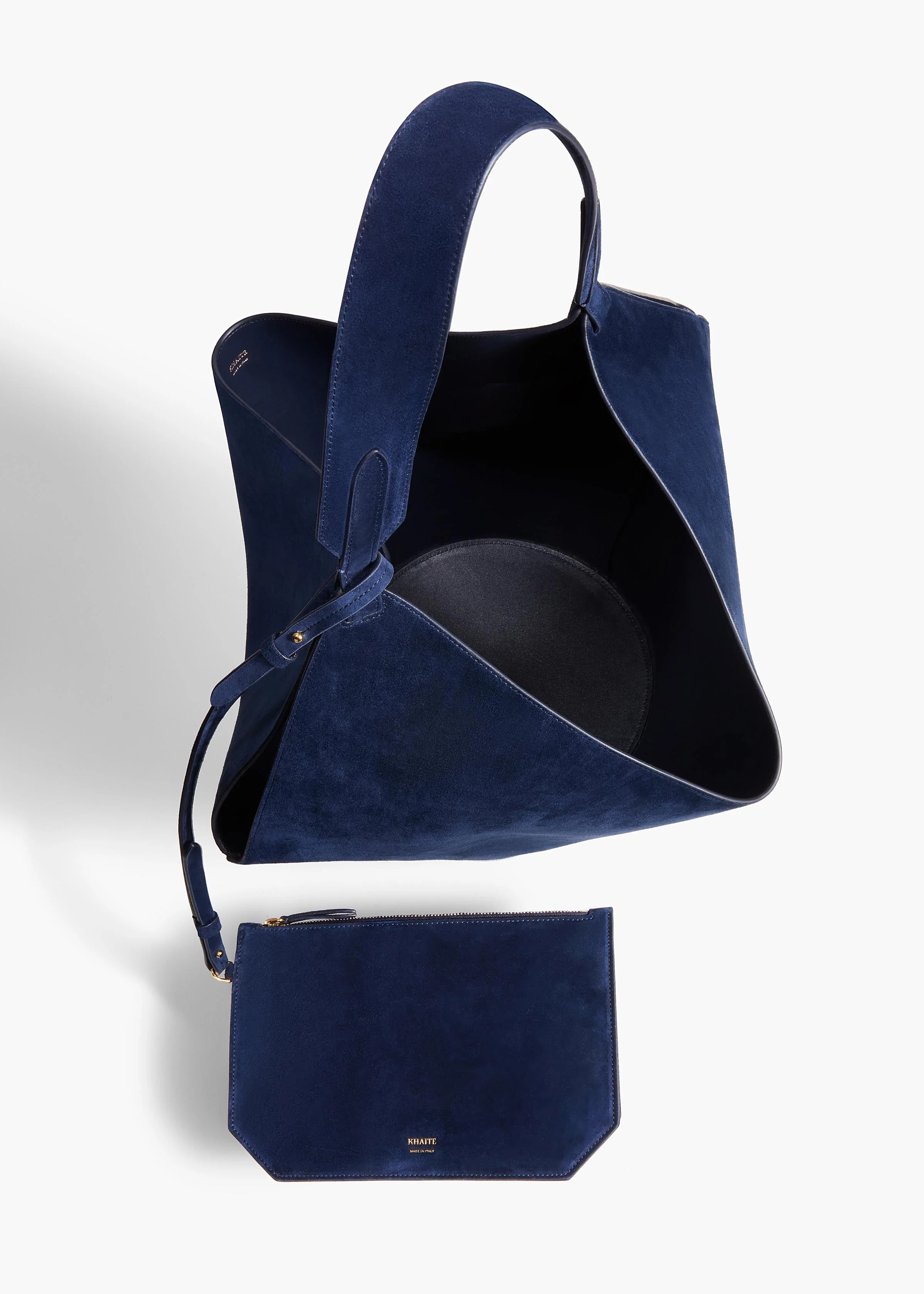 Khaite - Medium Lotus Tote in Midnight Suede - Image 3