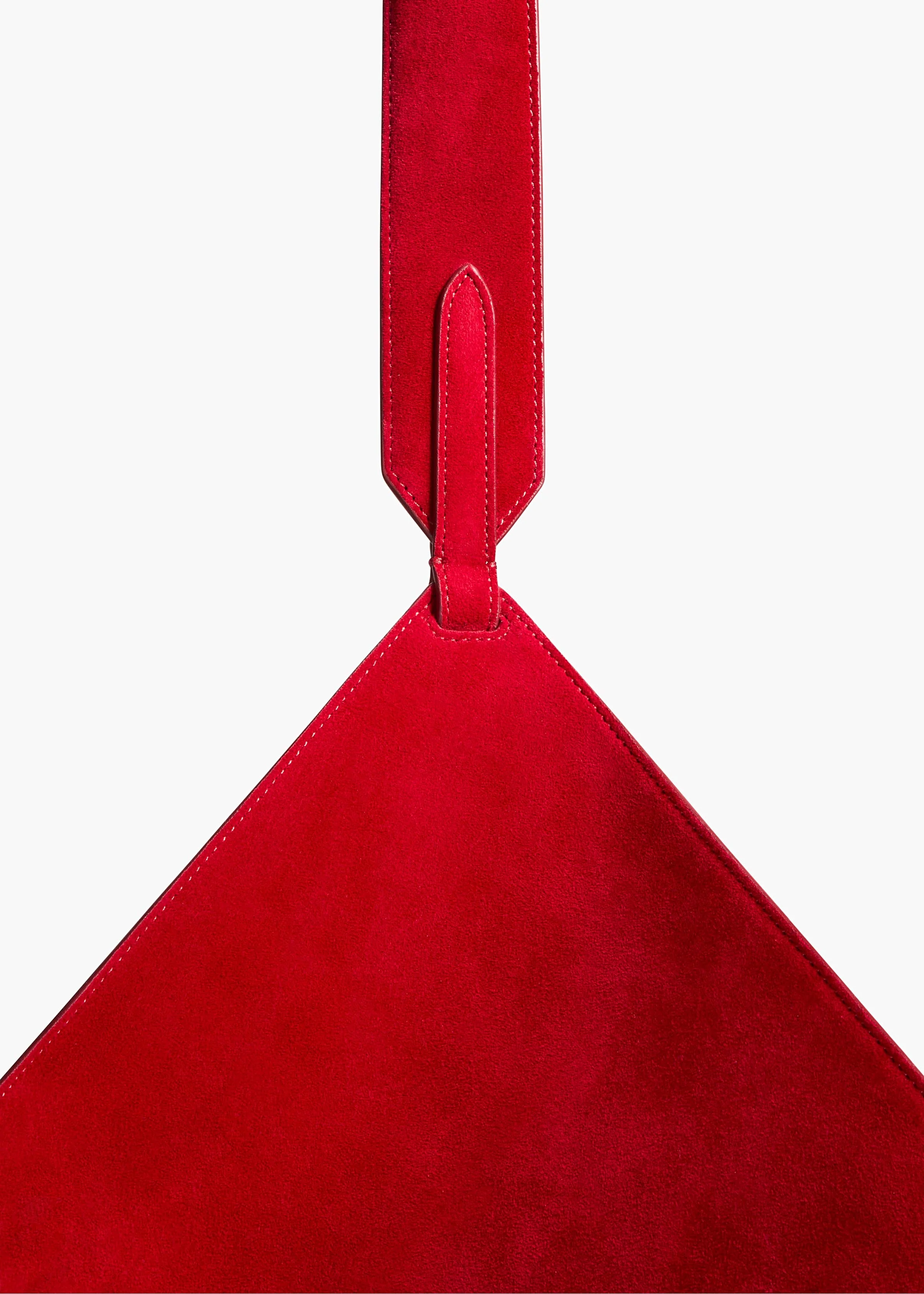 Khaite - Small Lotus Tote in Ruby Suede - Image 10