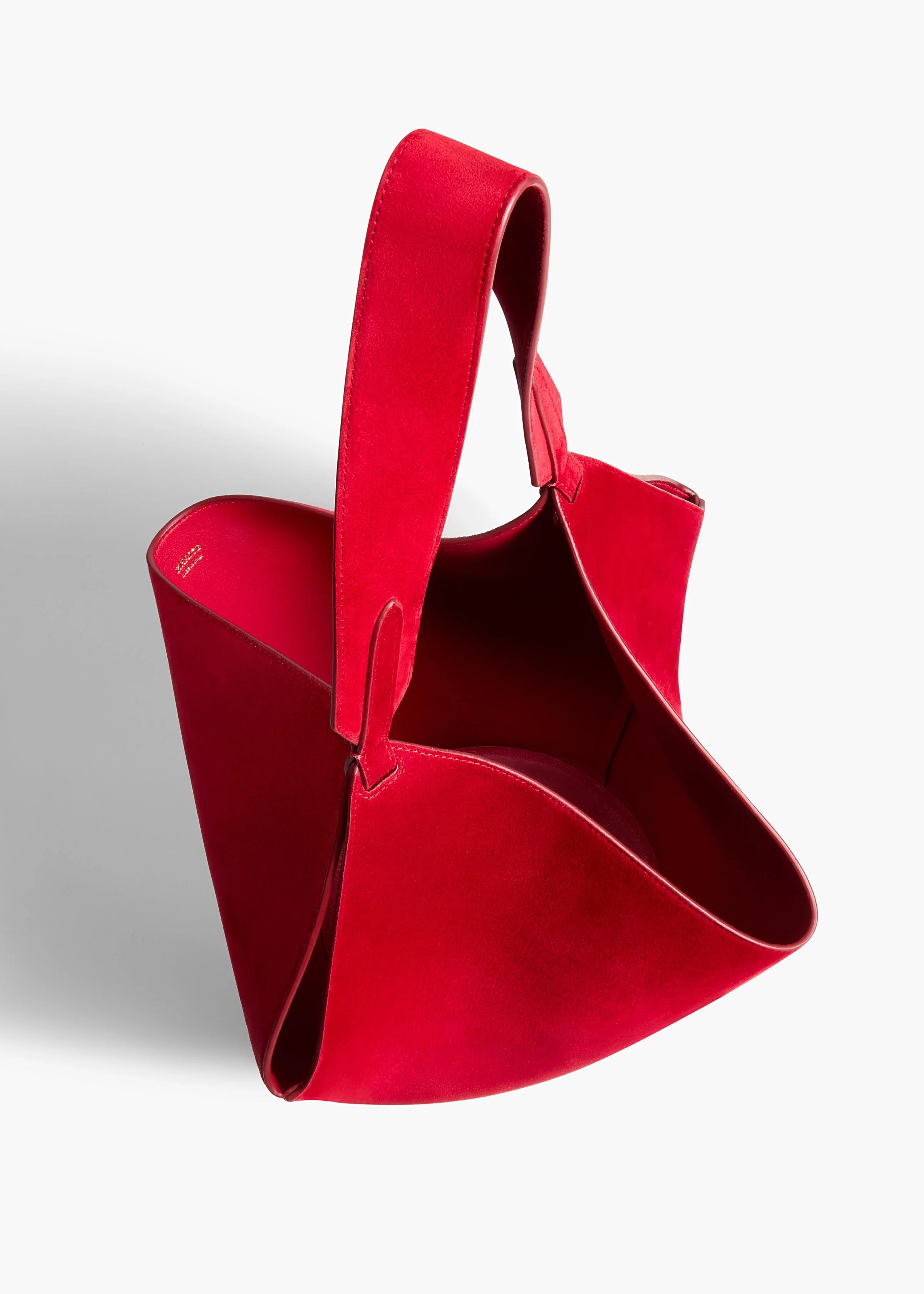 Khaite - Small Lotus Tote in Ruby Suede - Image 3