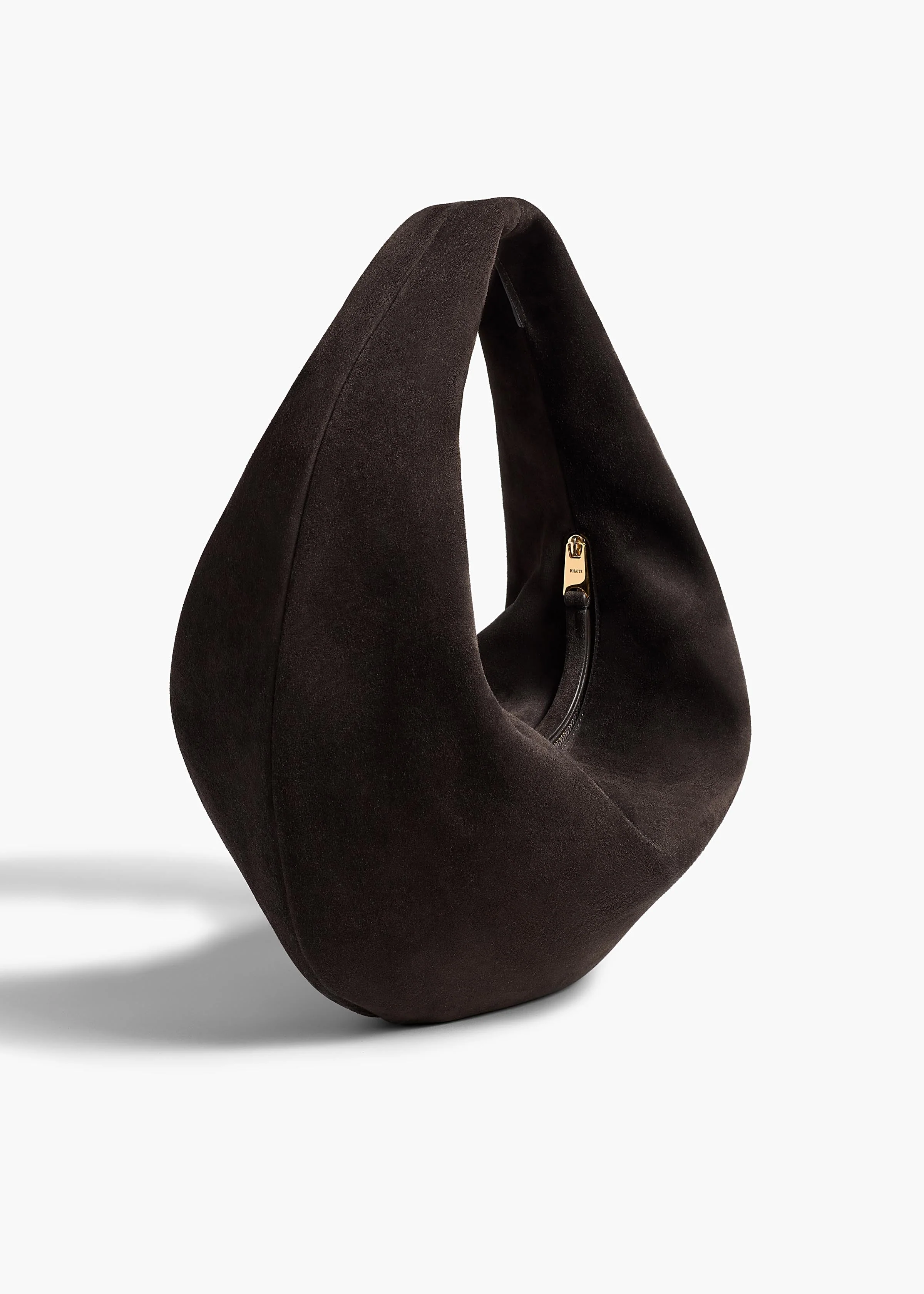 Khaite - Medium Olivia Hobo in Dark Brown Suede - Image 8