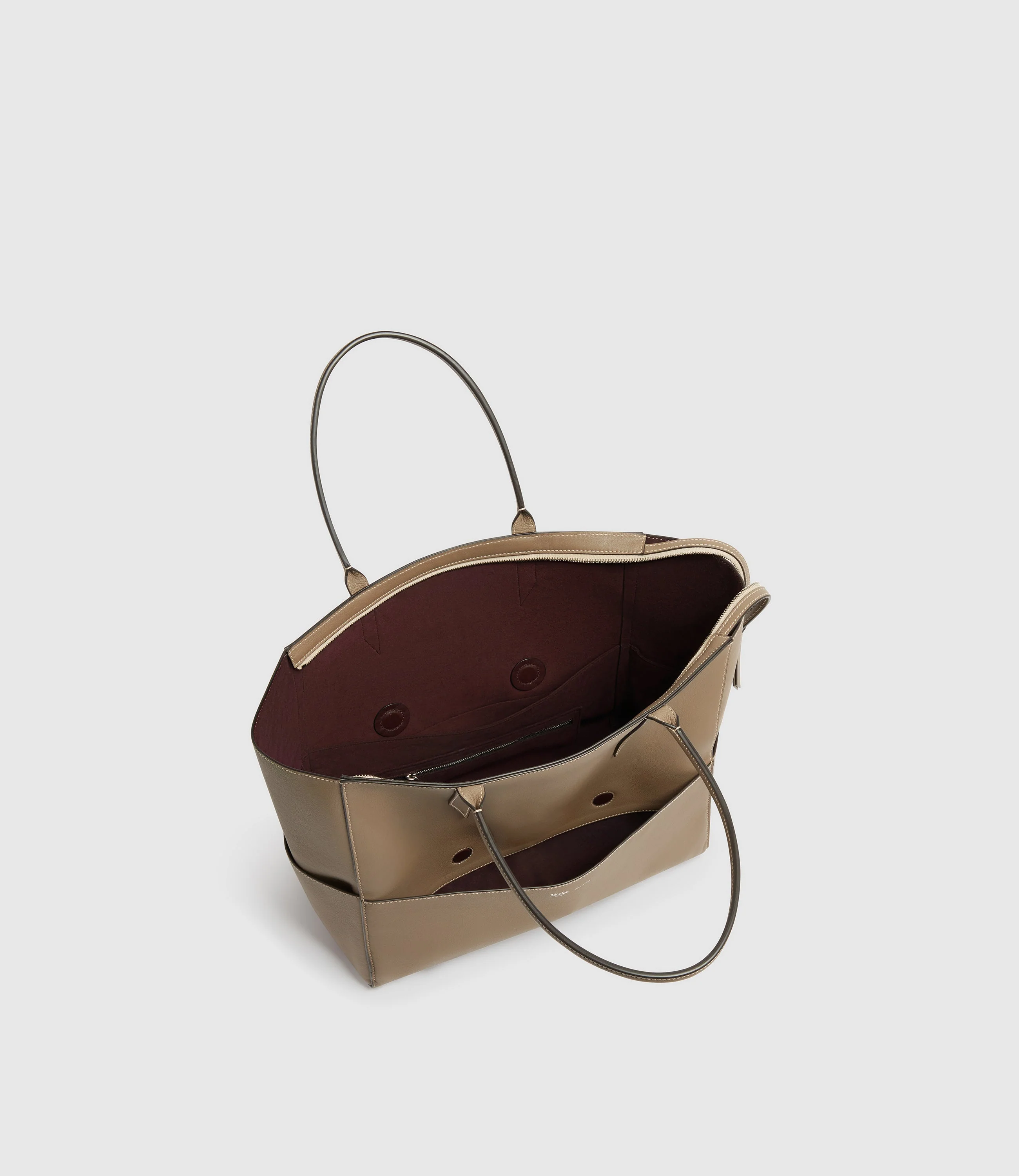 Metier - Incognito 36 Cabas Bag Smooth Calfskin Taupe - Image 3