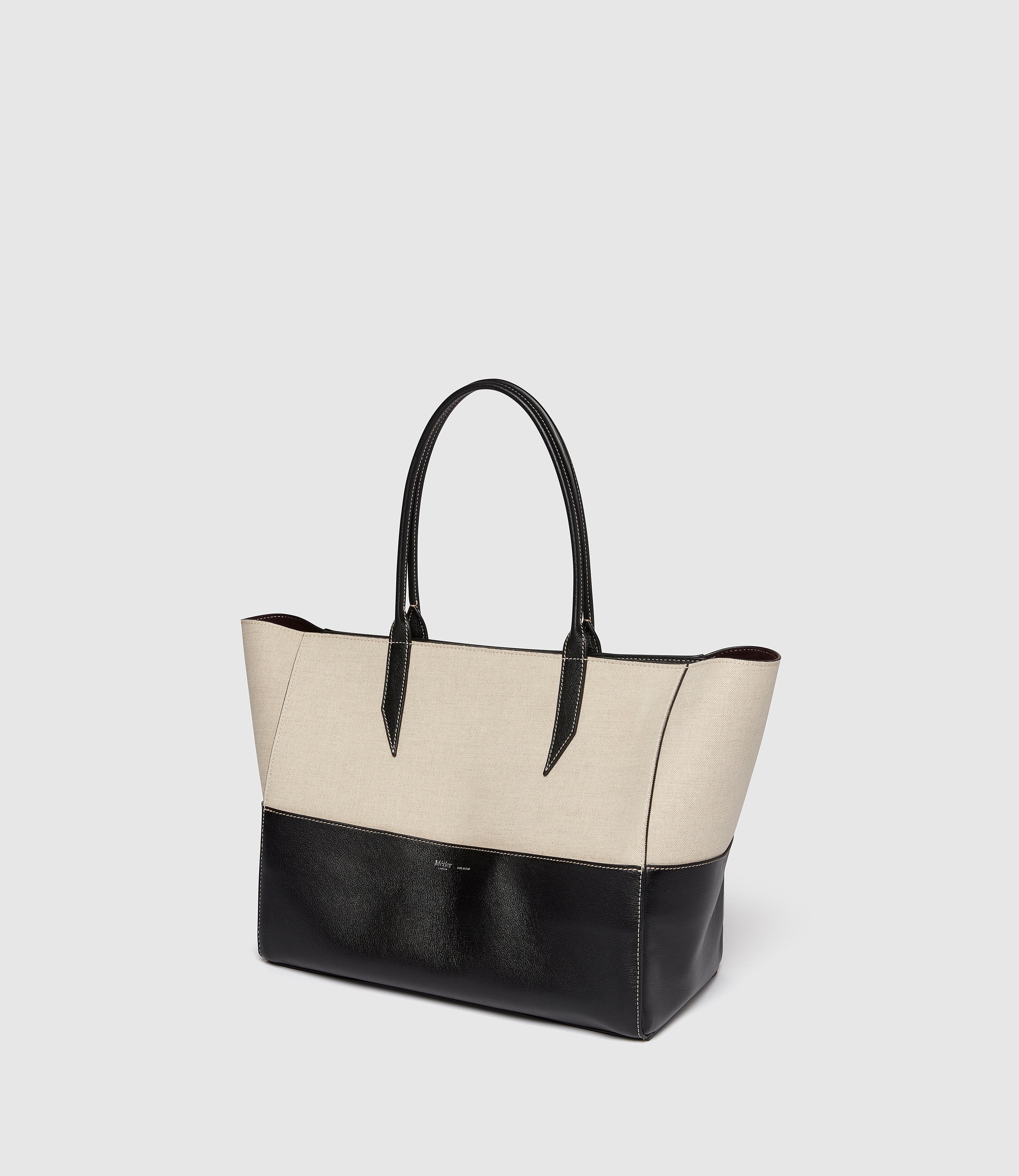 Metier - Incognito 36 Cabas Linen and Smooth Calfskin Black - Image 2