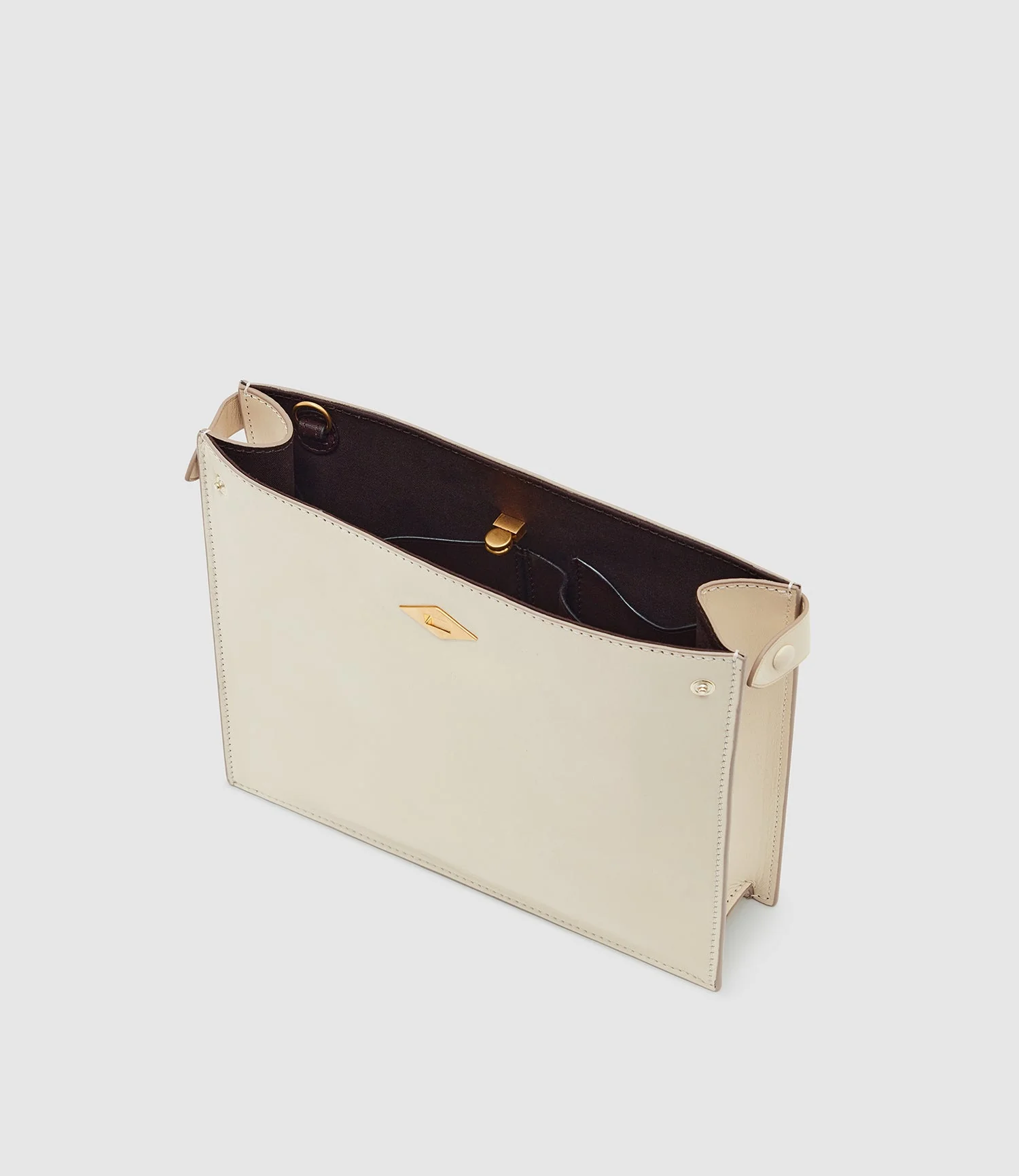 Metier - Stowaway Crossbody Buttery Nappa Crème with Gold Hardware - Image 3