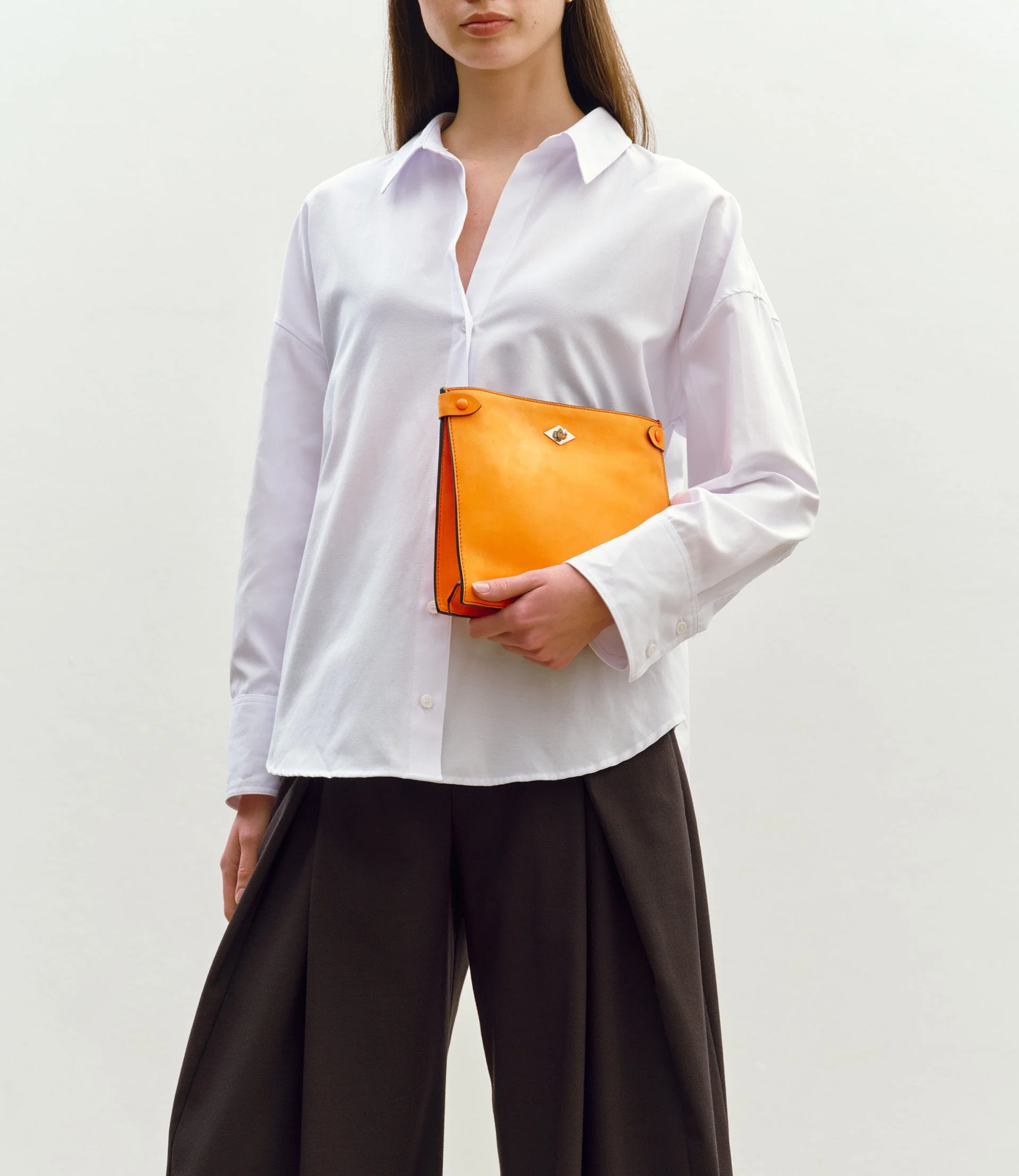 Metier - Stowaway Crossbody Nubuck Tangerine - Image 2