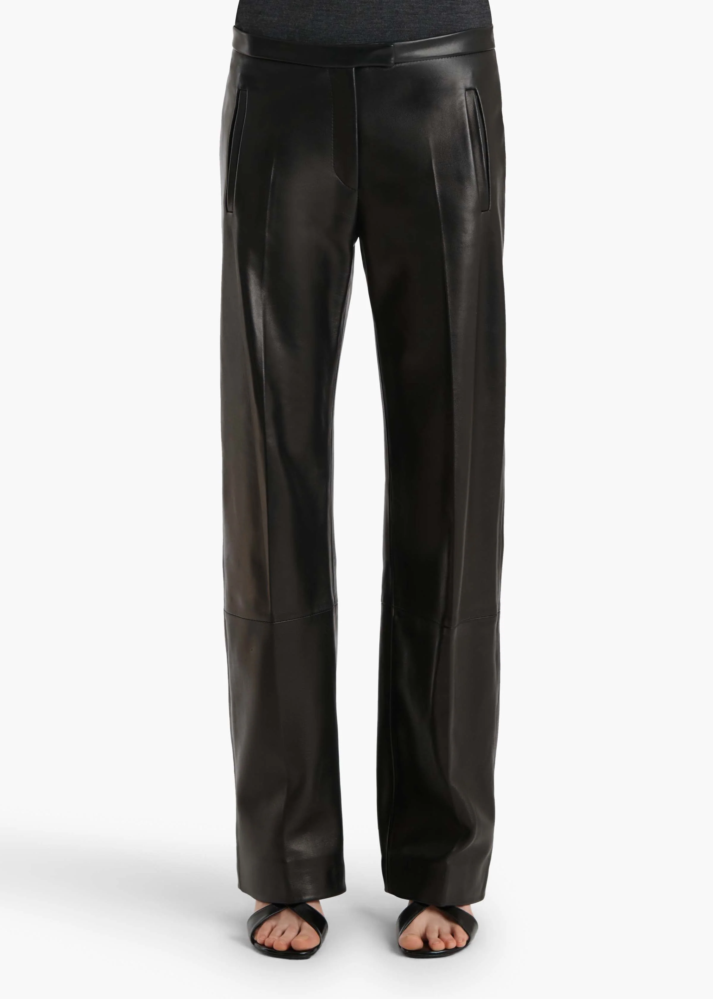 Khaite - Miles Pant in Black Leather - Image 11