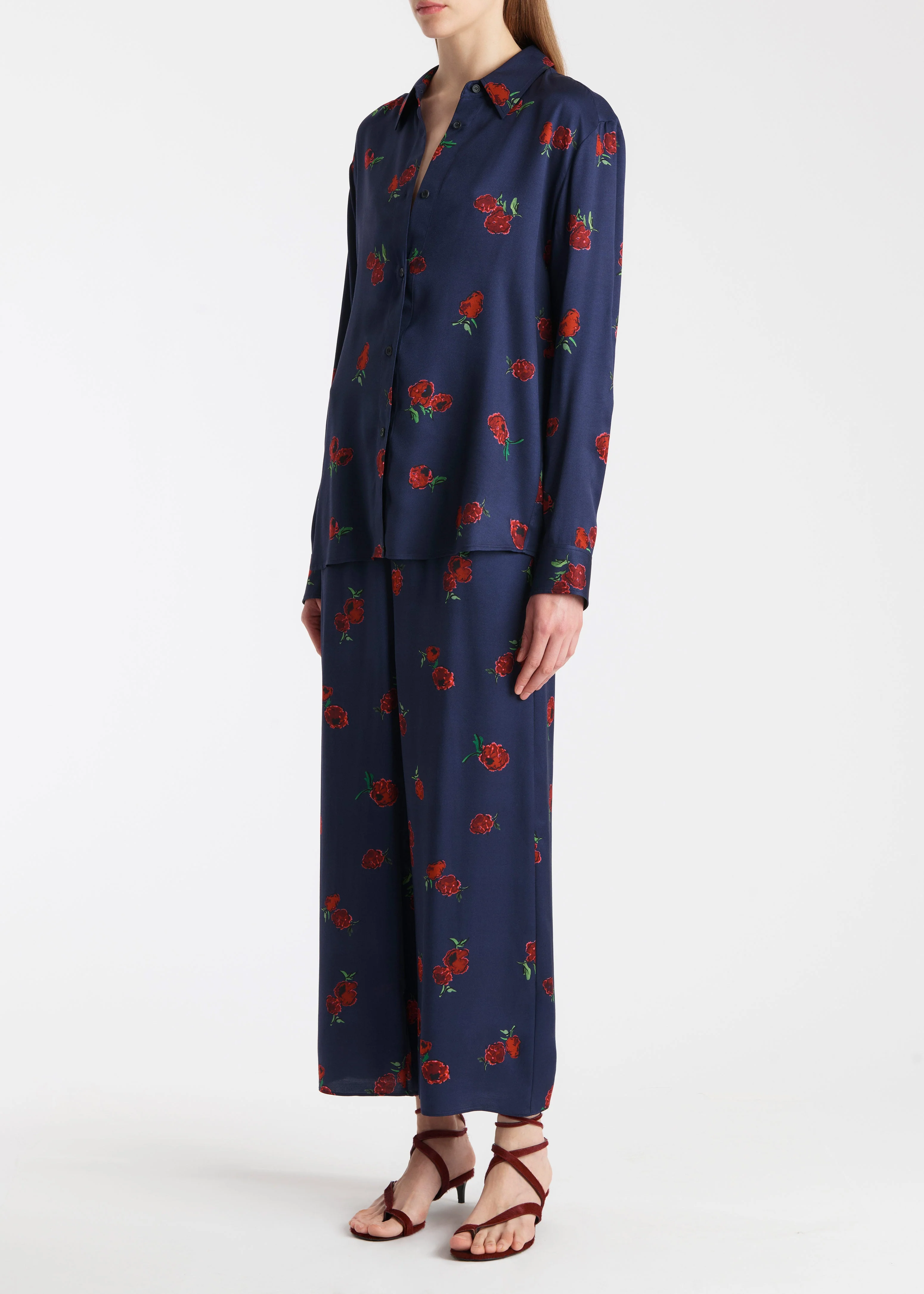 Khaite - Mindy Pant in Amethyst with Raspberry Print - Image 2