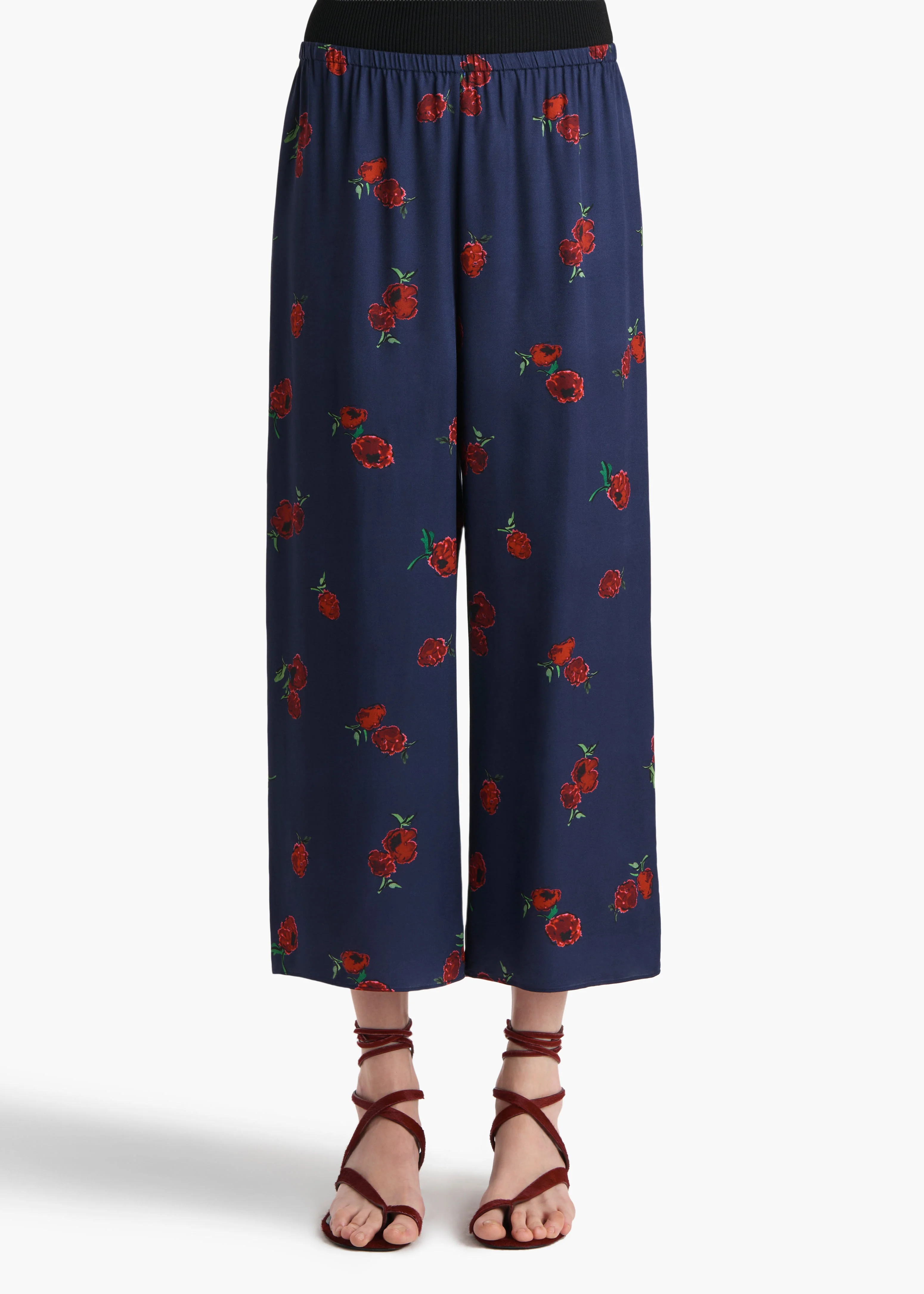 Khaite - Mindy Pant in Amethyst with Raspberry Print - Image 3