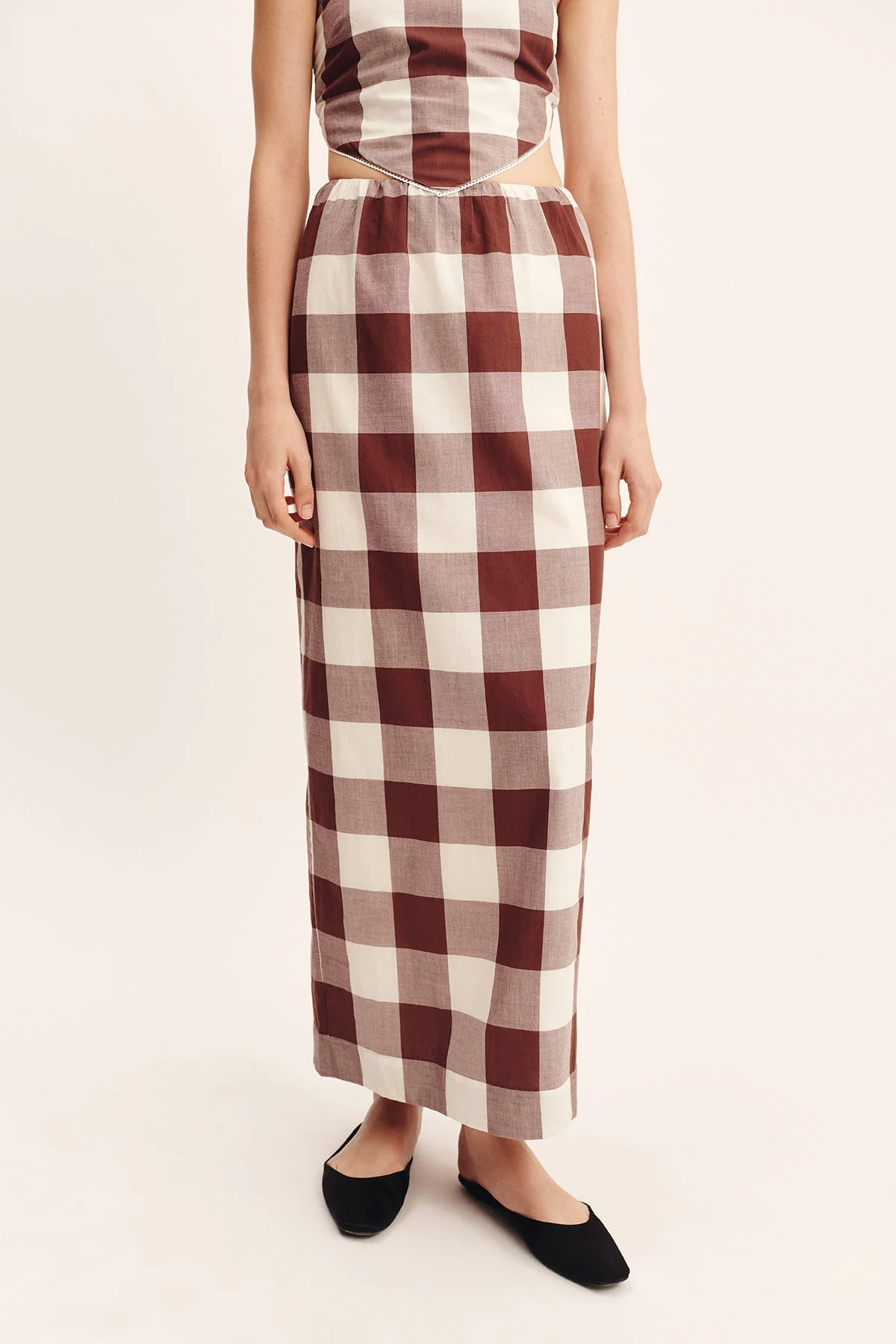 Posse - MIRA SKIRT - MOCHA GINGHAM - Image 2