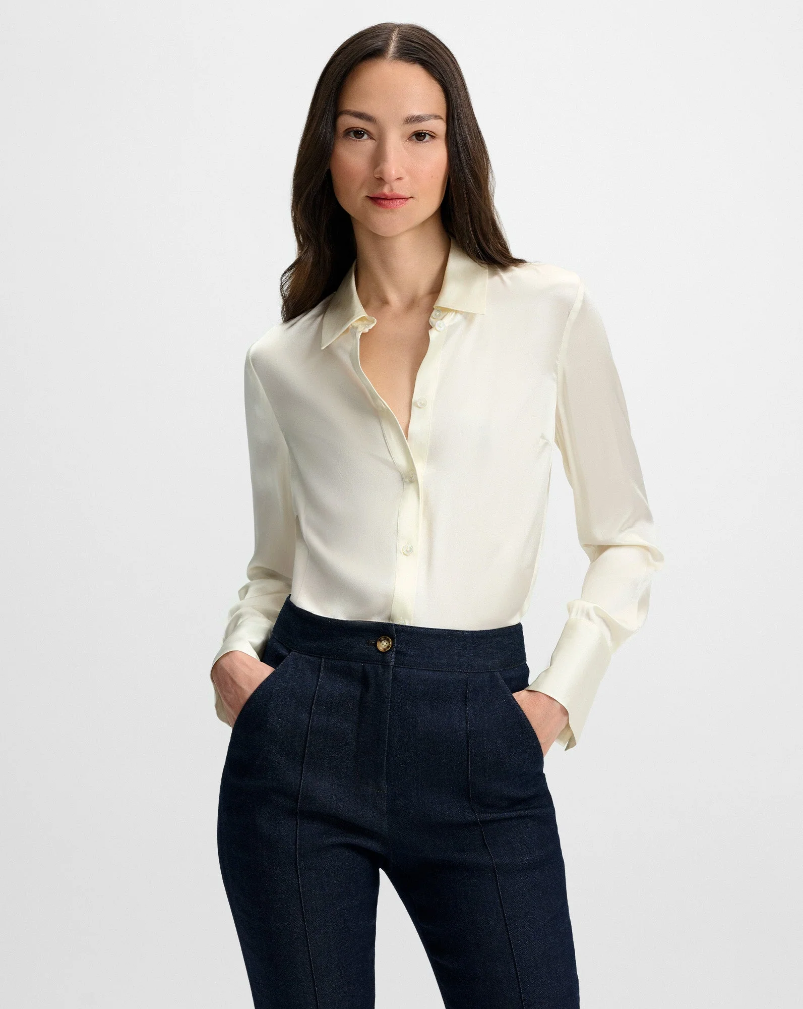 Veronica Beard - Monique Silk Button - Down Shirt