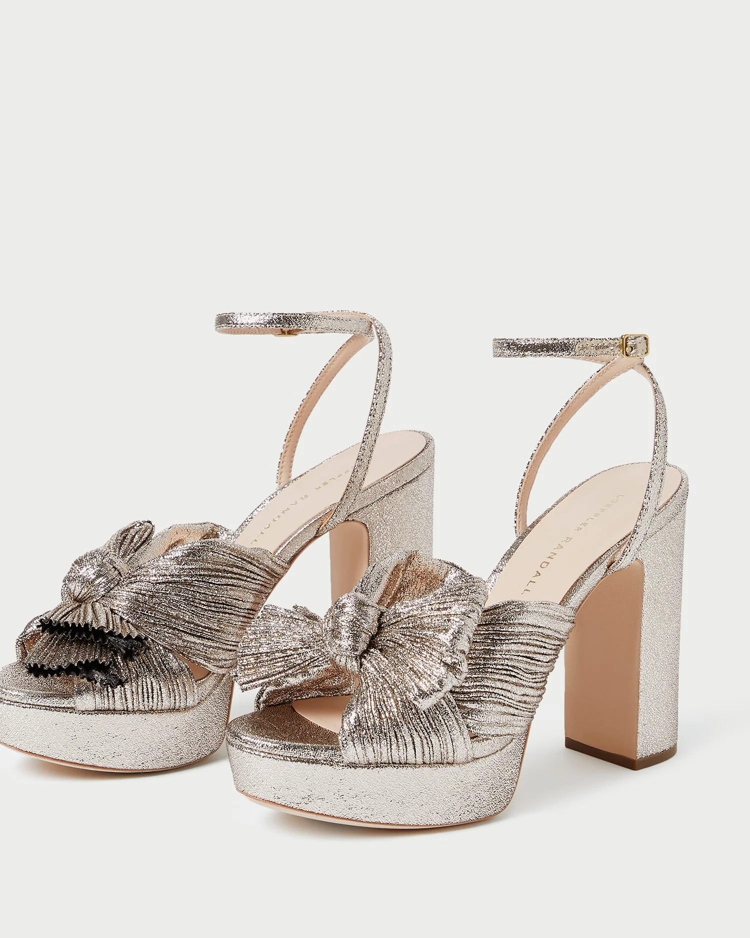 Loeffler Randall - Natalia Champagne Platform Bow Heel - Image 5