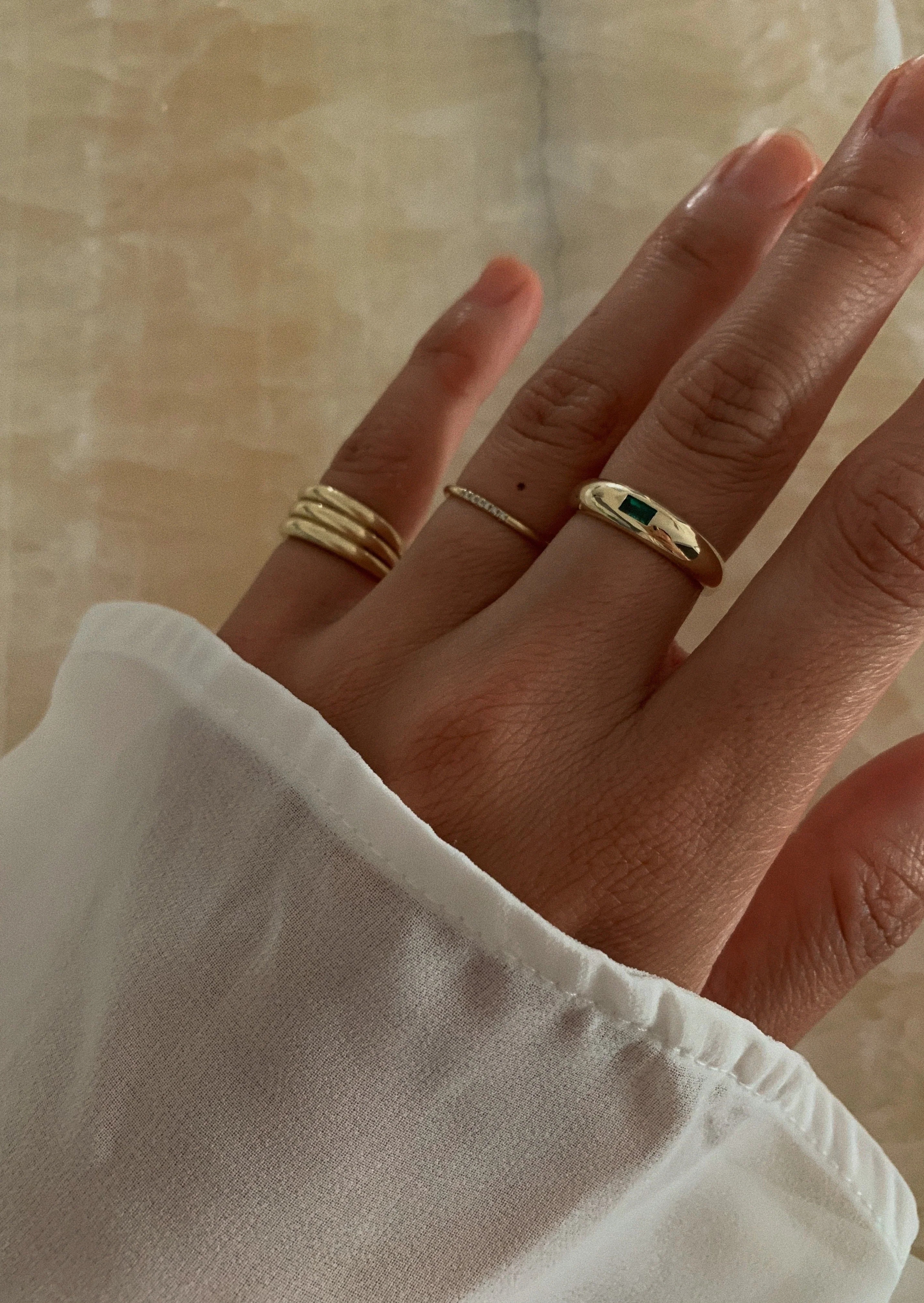 Kinn - Natalie Dome Ring Emerald - Image 2