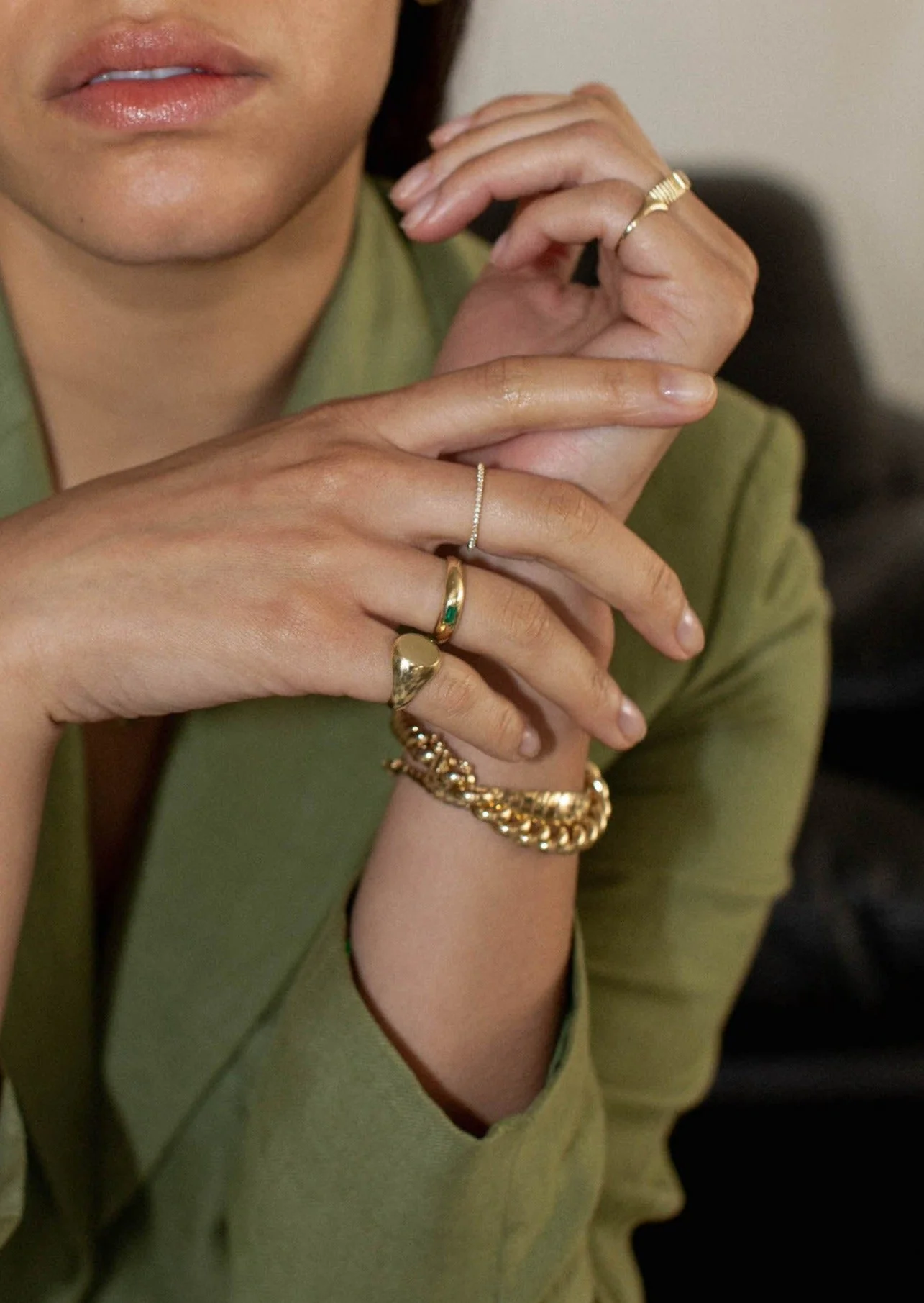 Kinn - Natalie Dome Ring Emerald - Image 5