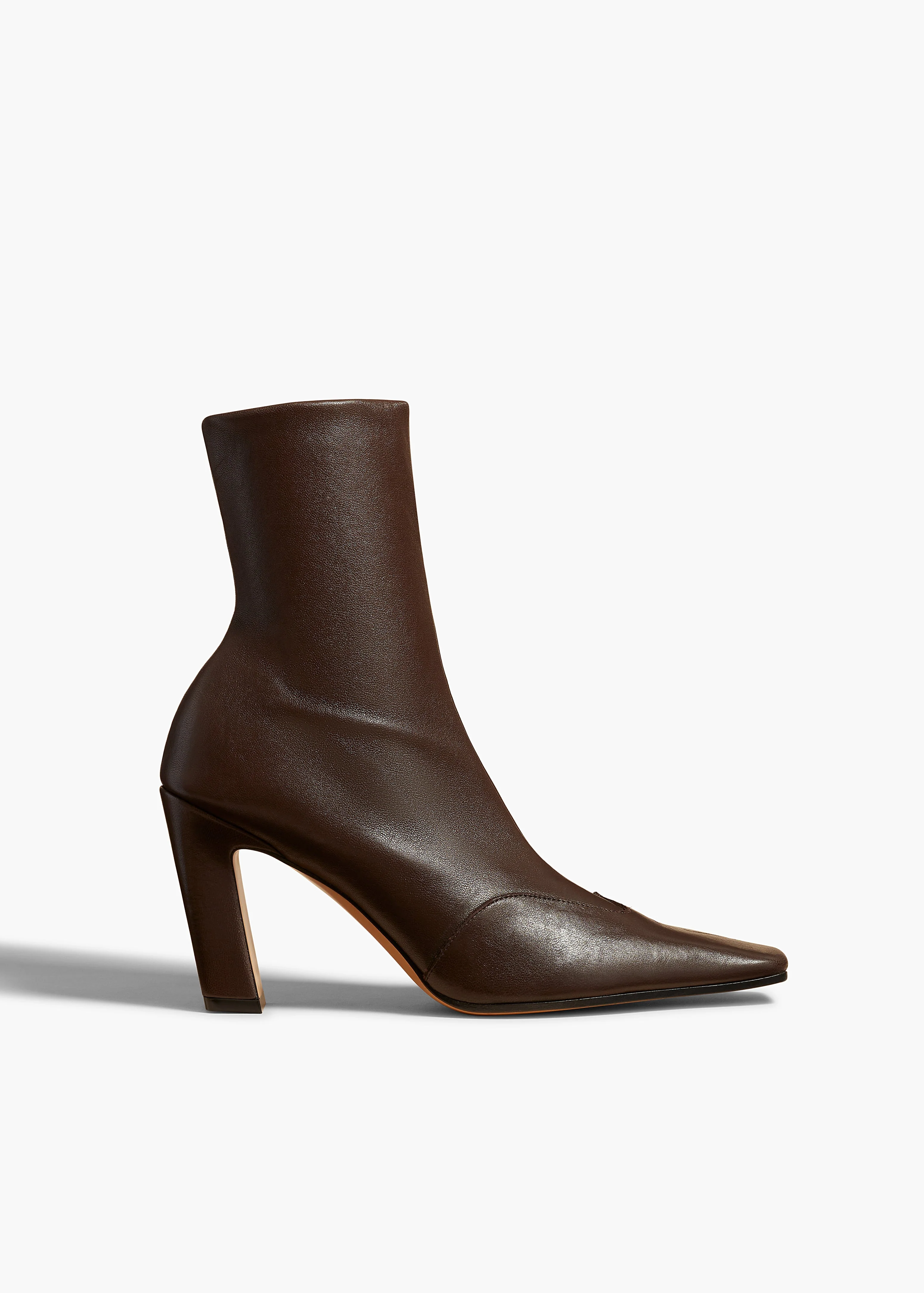 Khaite - Nevada Stretch High Boot in Dark Brown Nappa Leather - Image 6