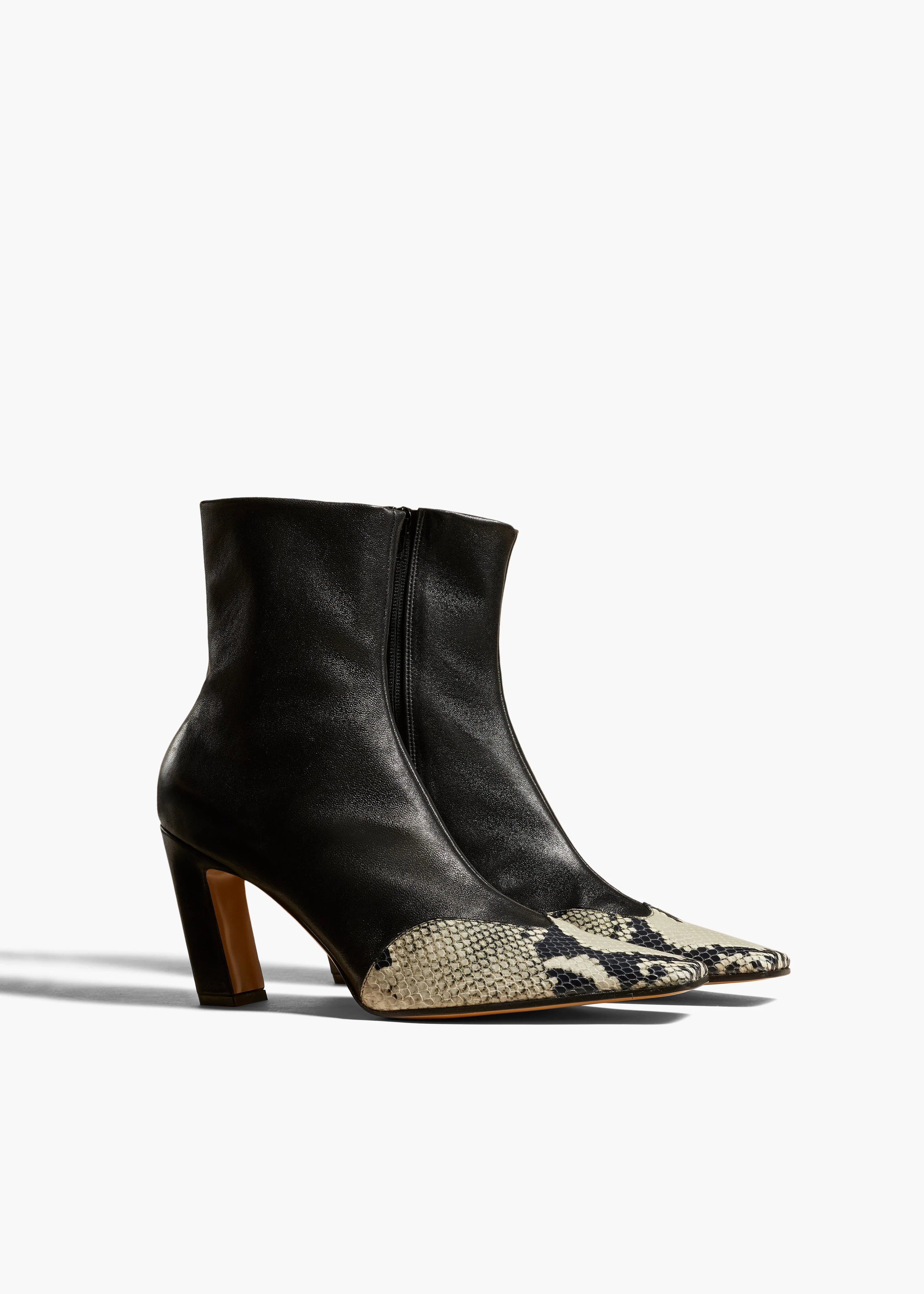 Khaite - Nevada Stretch High Boot in Black with Natural Python - Embossed Leather - Image 2