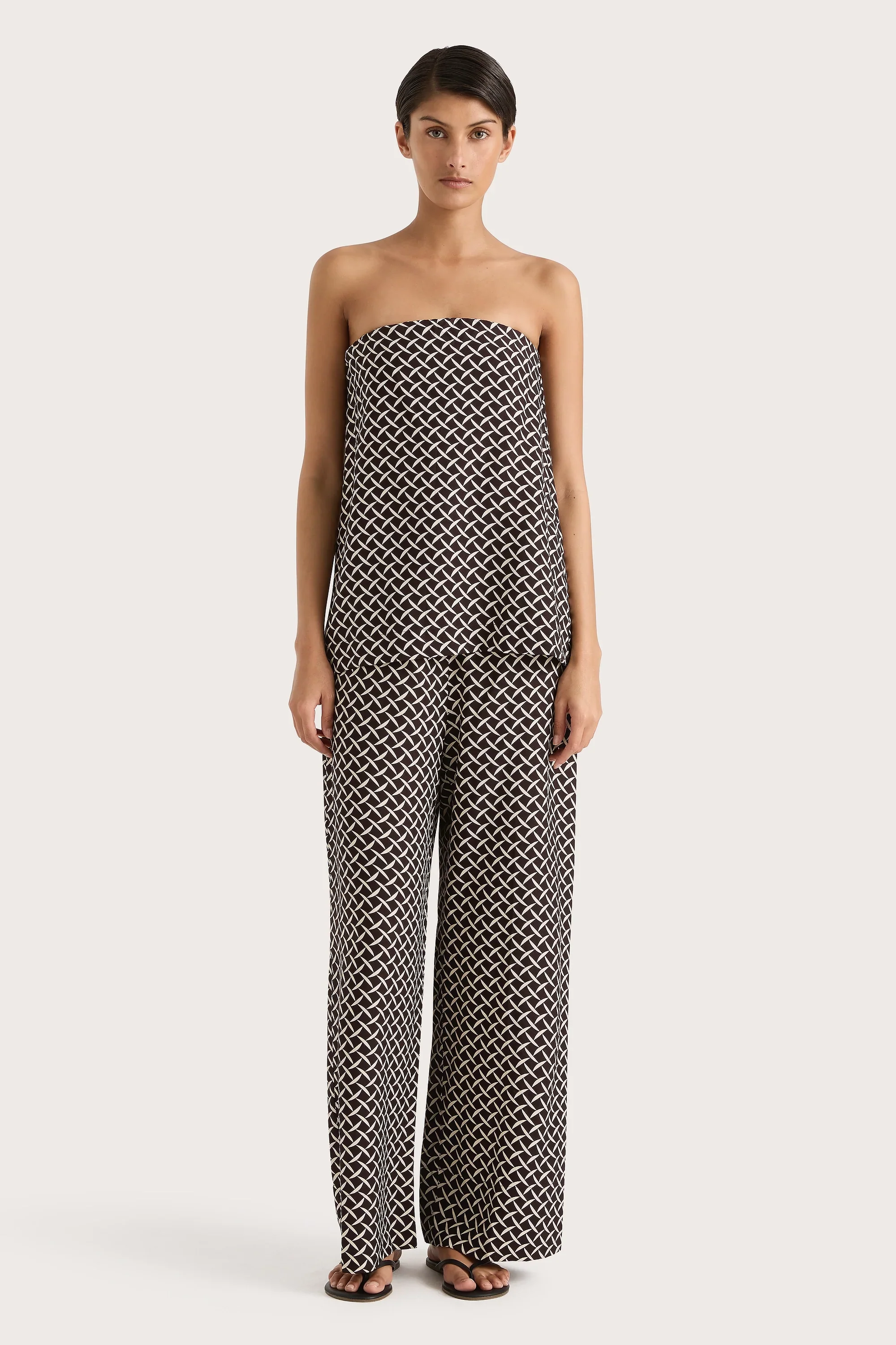 Faithfull - Ninette Strapless Top Espresso Geo - Final Sale
