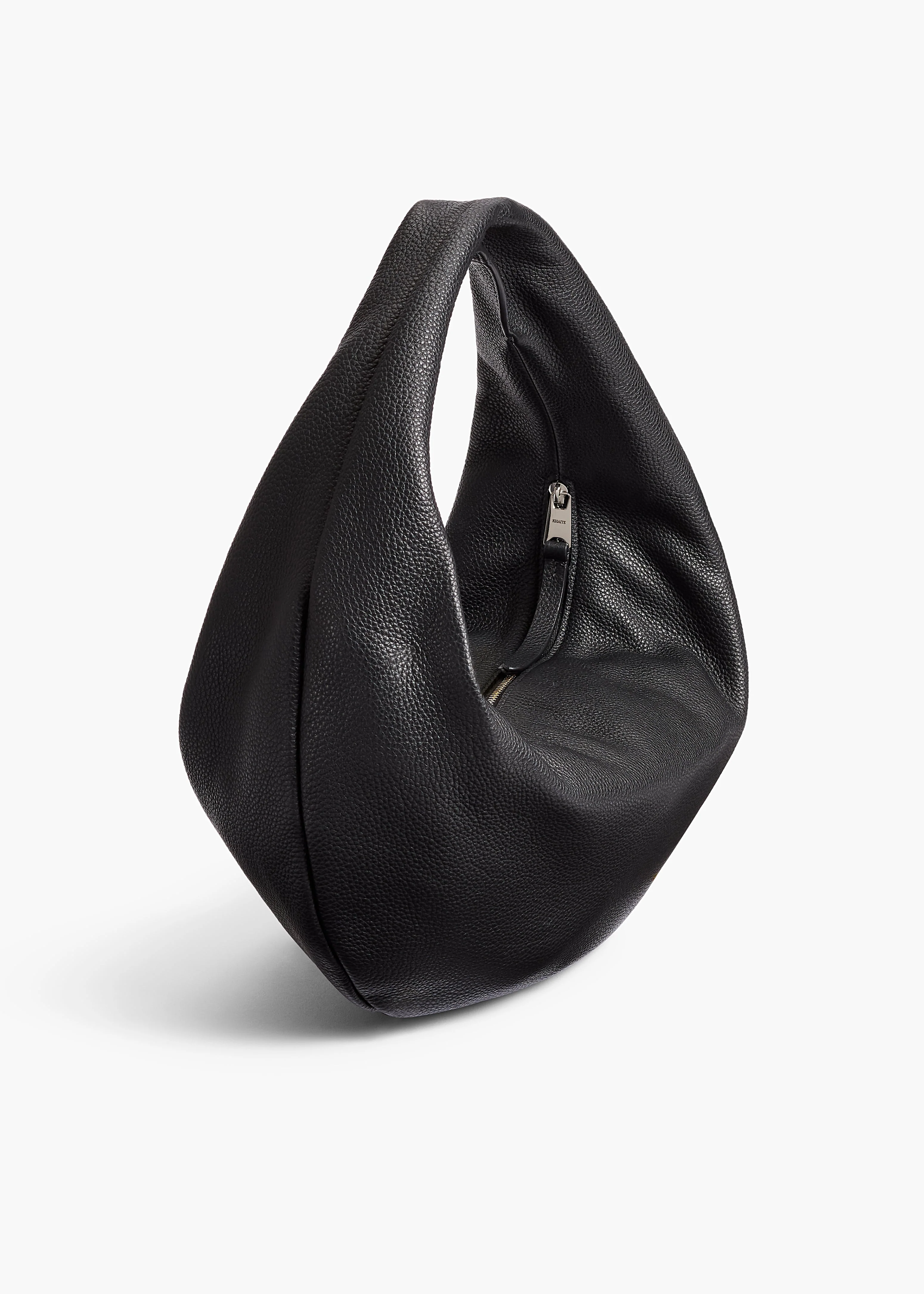 Khaite - Medium Olivia Hobo in Black Pebbled Leather - Image 8