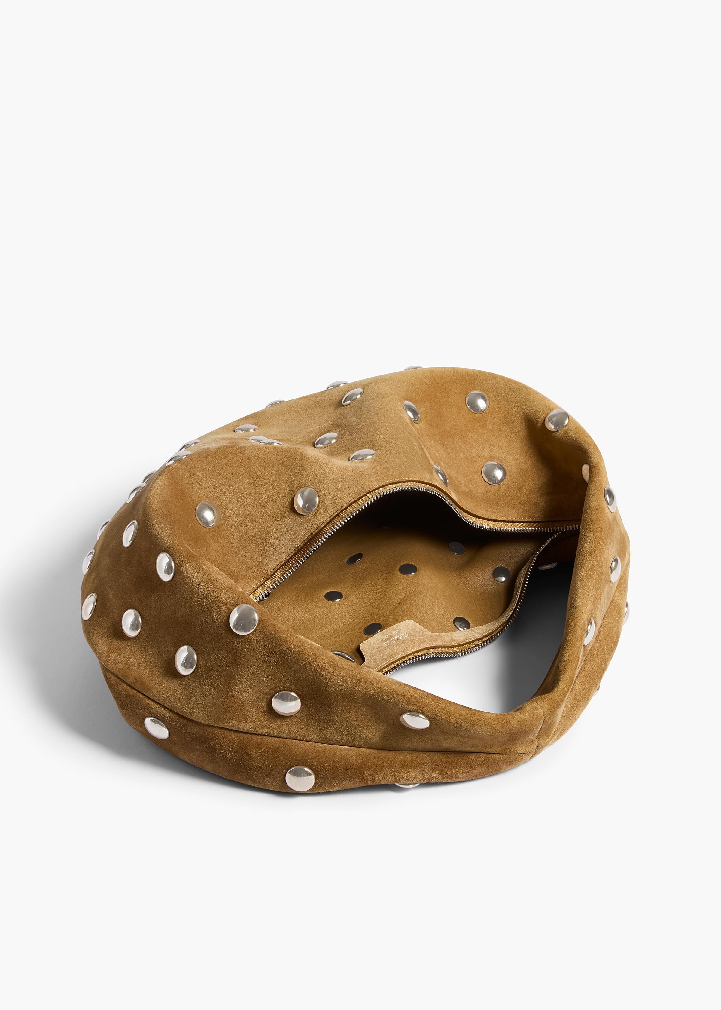 Khaite - Medium Olivia Hobo in Mud Suede with Silver Studs - Image 10