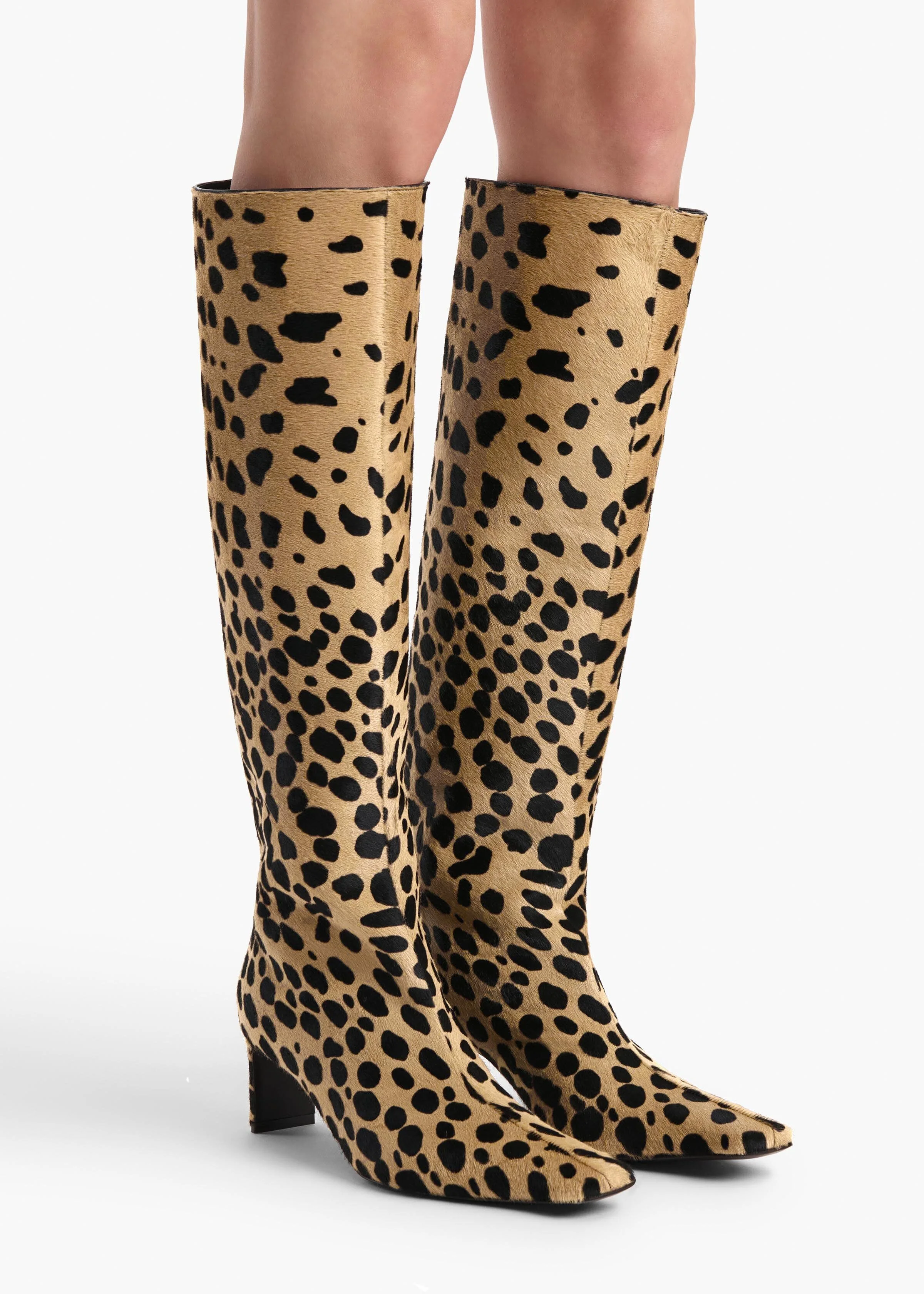 Khaite - Ona Knee - High Boot in Hyena Print Haircalf - Image 5