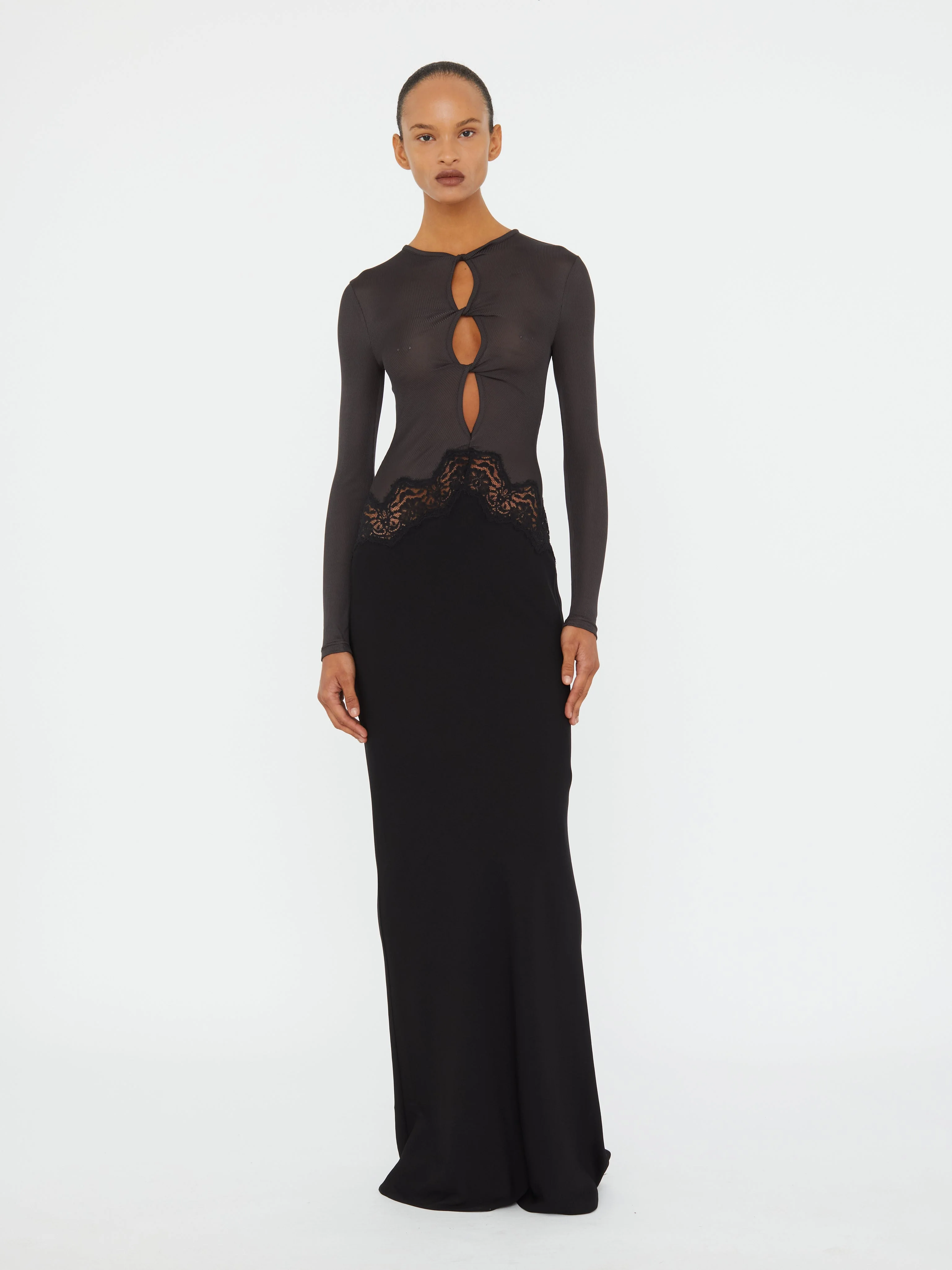 Christopher Esber - Open Twist Verner Lace Long Sleeve Dress - Image 3