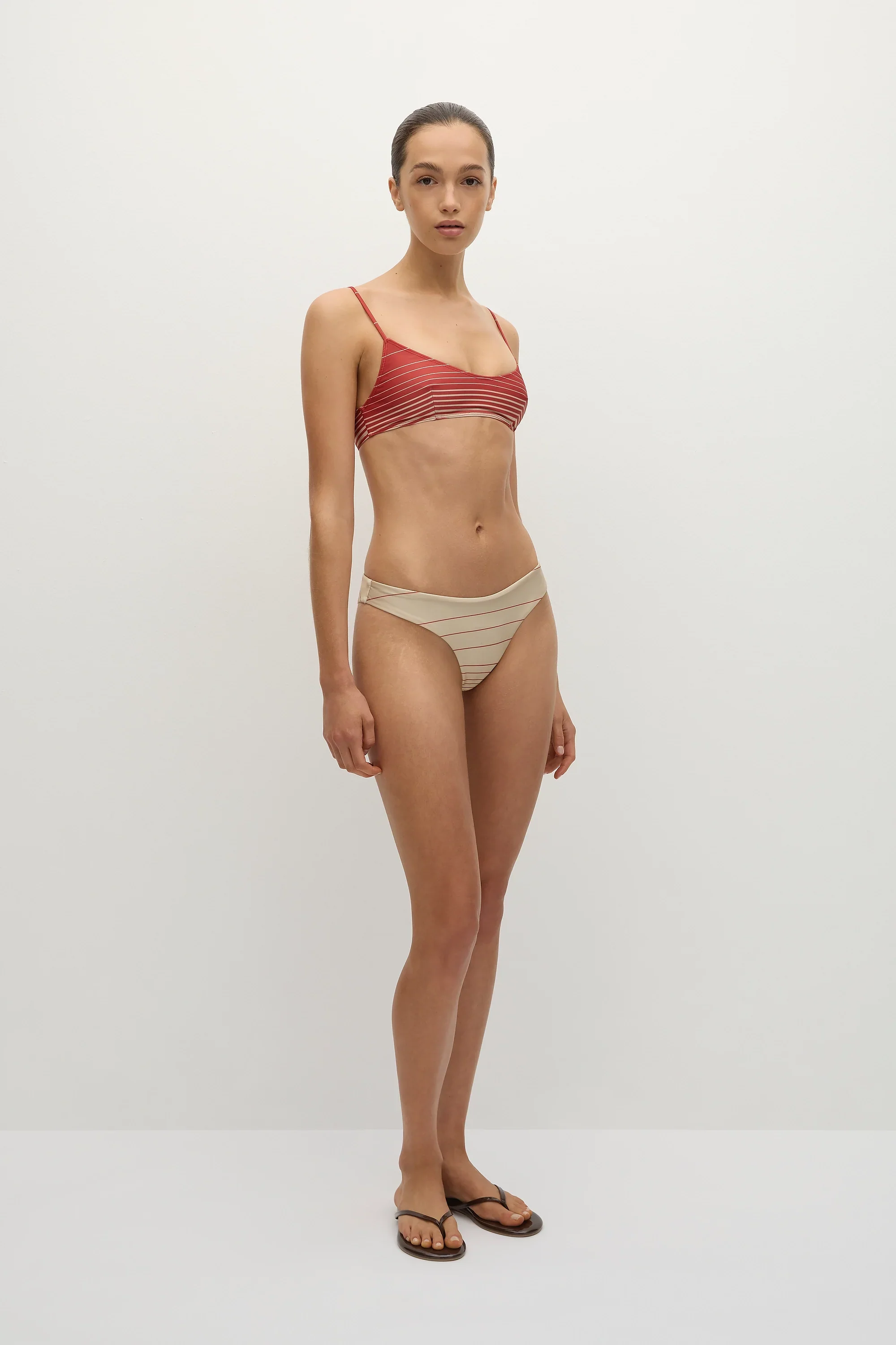 Faithfull - Orla Bikini Top Accordion Stripe Amber Fawn - Final Sale - Image 3