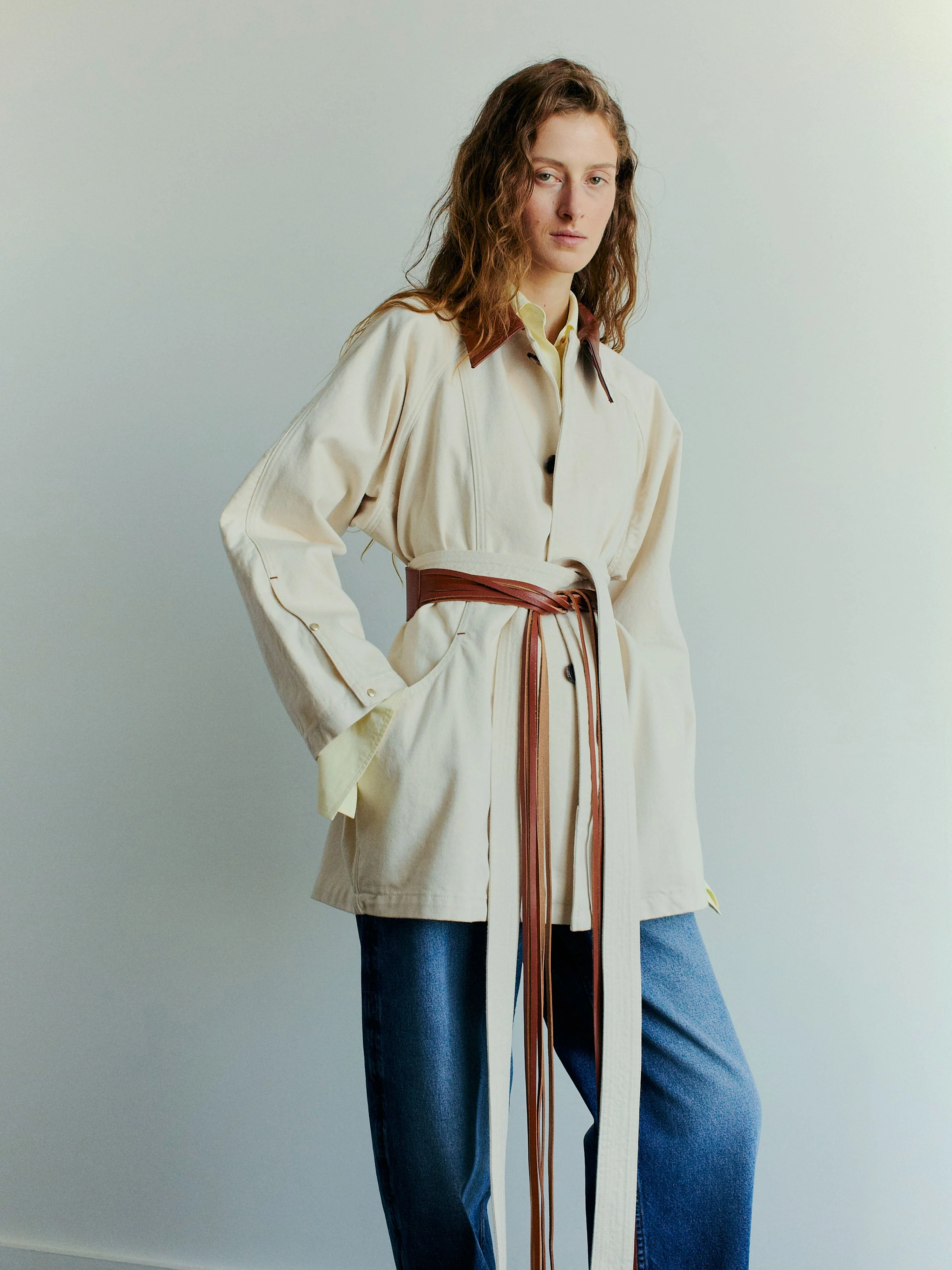 OSSOU - Sweep Jacket in Buff Wash - Image 4