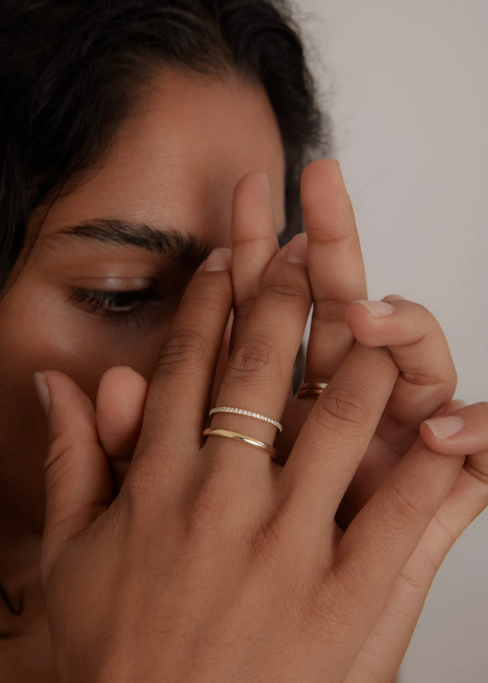 Kinn - Pauline Ellipse & Dahlia Pavé Diamond Ring Stack - Image 6