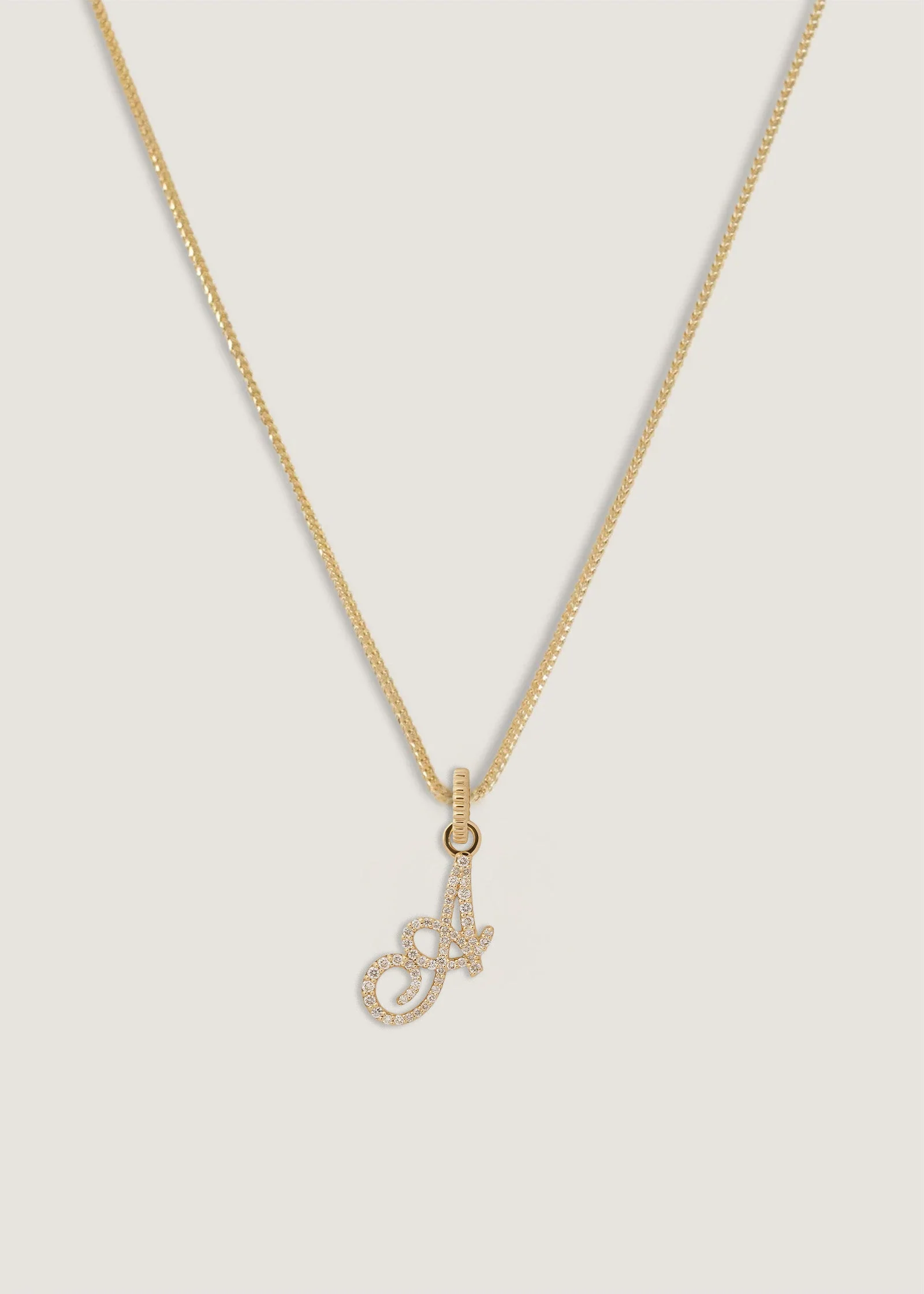 Kinn - Pave Love Letter Charm Pendant Necklace - Image 2